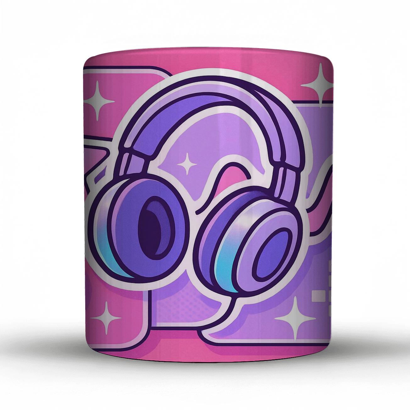Y2K Pop Hologram Headphones Collage premium drinkware mugs