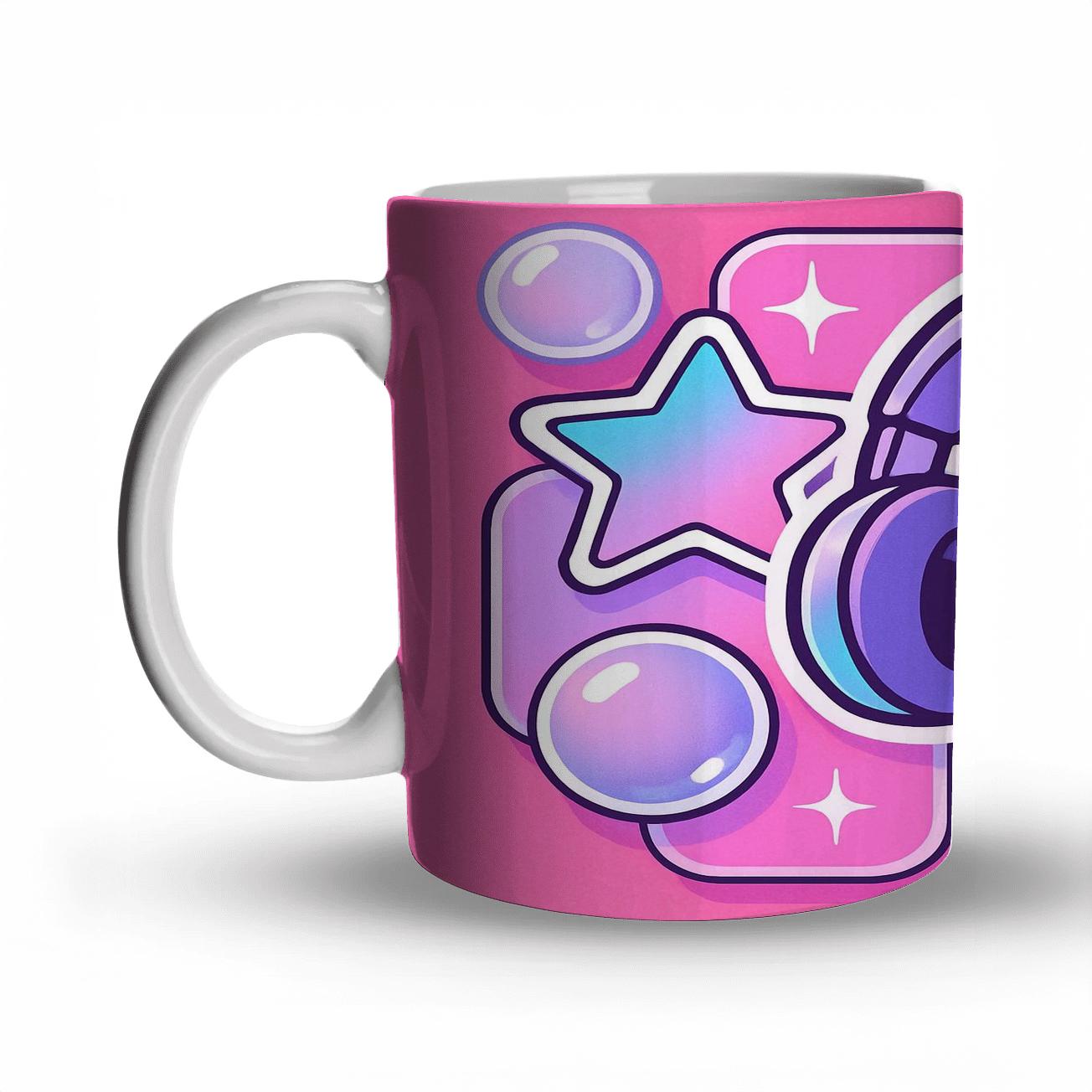 Y2K Pop Hologram Headphones Collage premium drinkware mugs