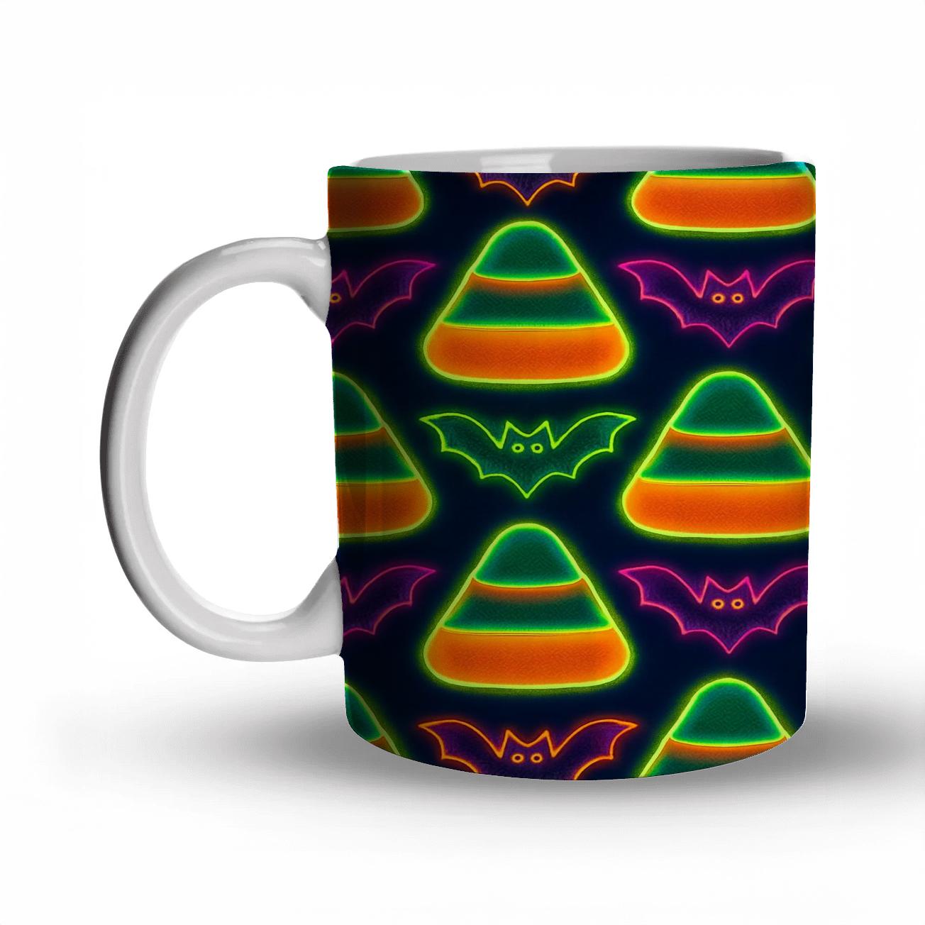 Neon Candy Corn Diagonal And Mirrored Bat Pairs premium drinkware mugs