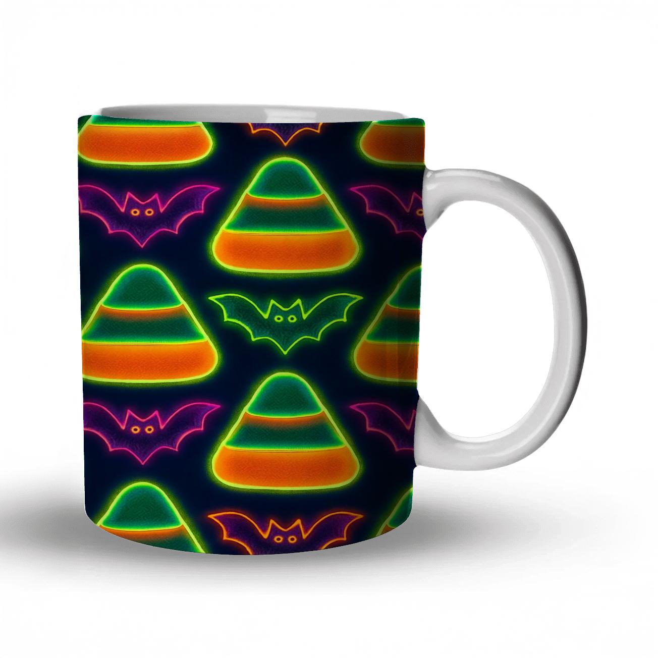Neon Candy Corn Diagonal And Mirrored Bat Pairs premium drinkware mugs