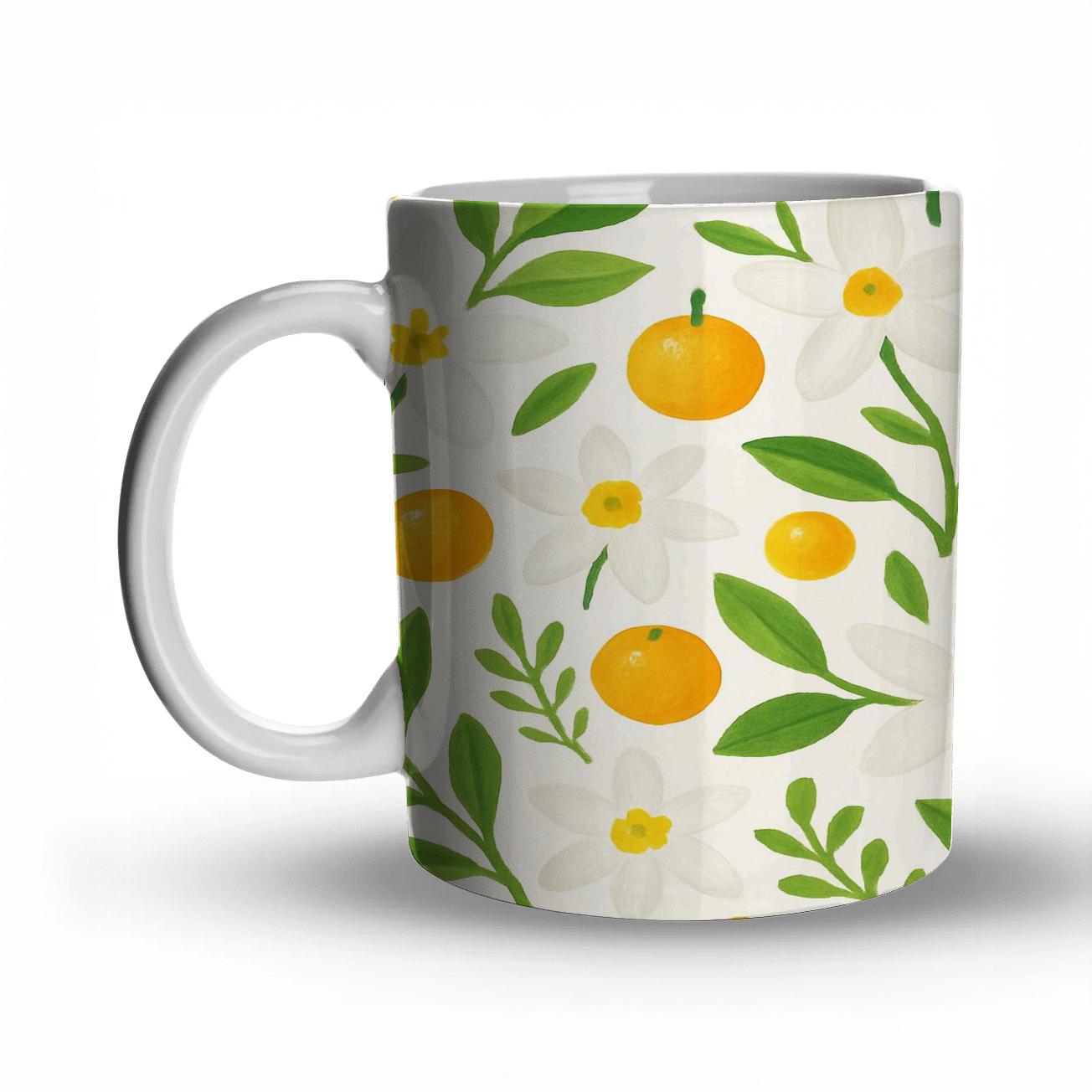 Citrus Blossom Market Scatter premium drinkware mugs
