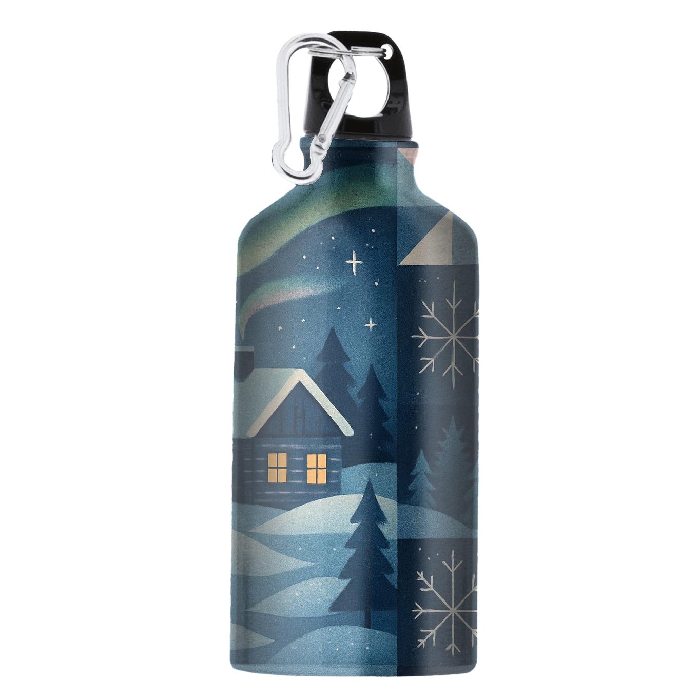 Winter Aurora Cabin Quilt portable sports bottles