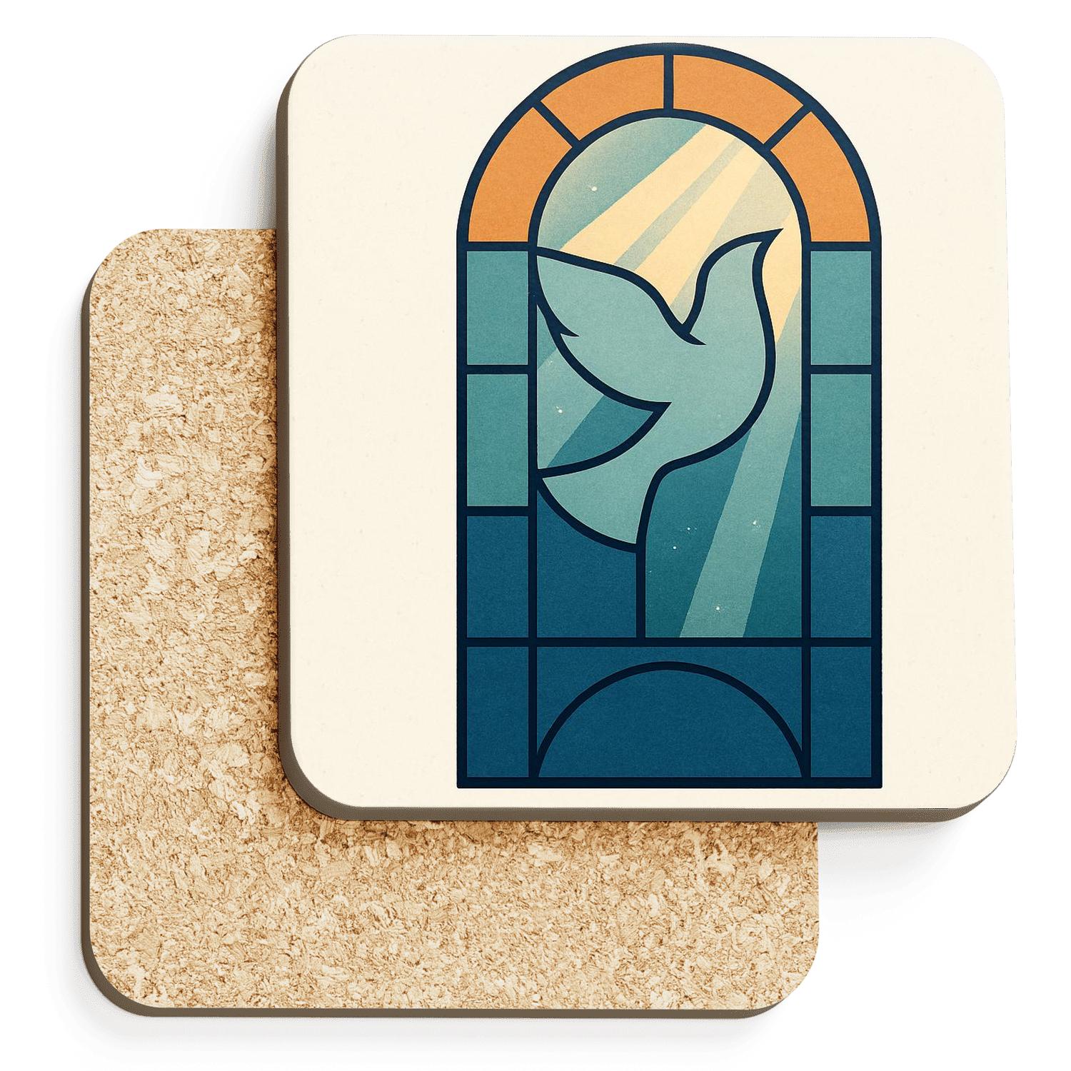 Sanctuary Window Of Quiet Grace wooden table coasters