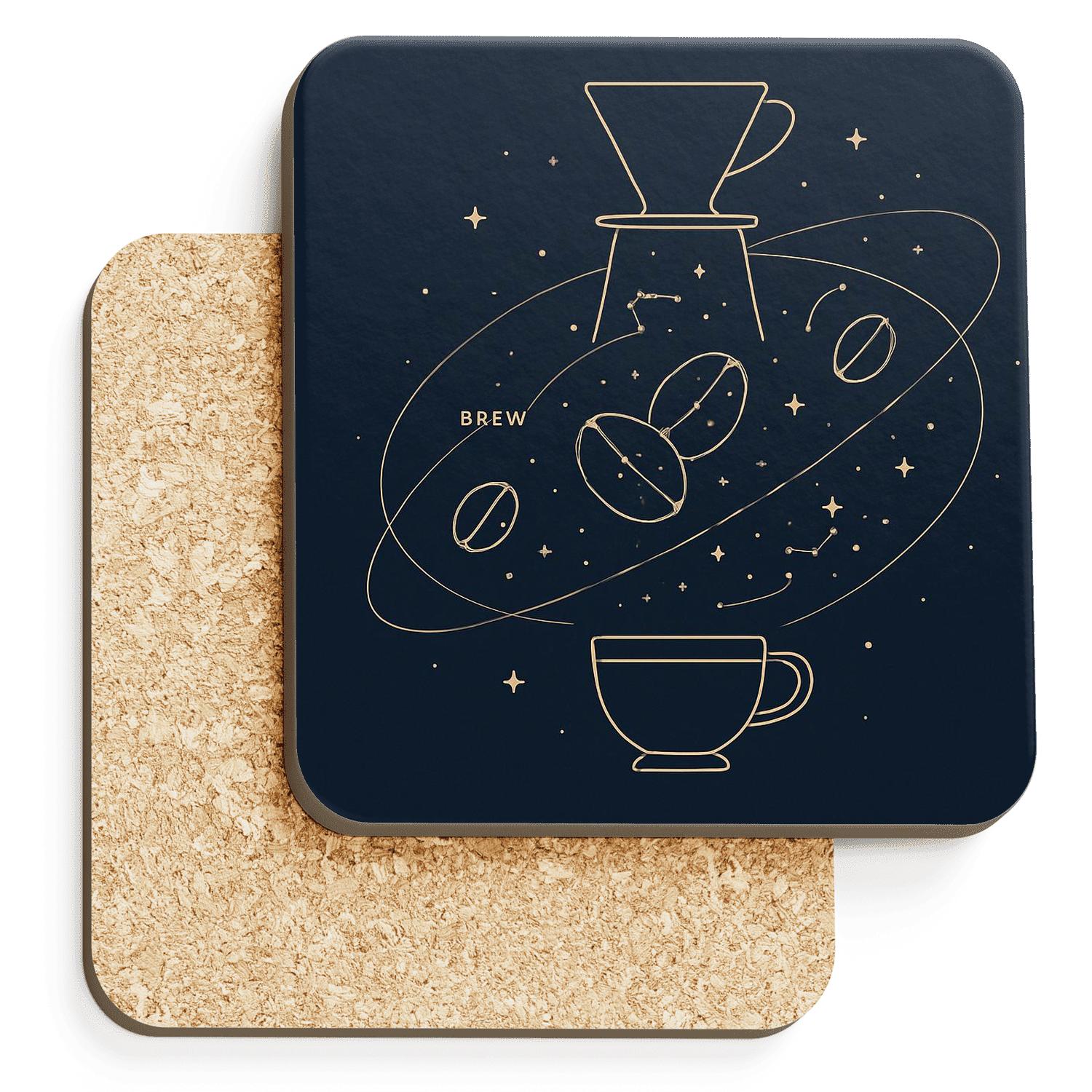 Pour Over Constellation Map wooden table coasters