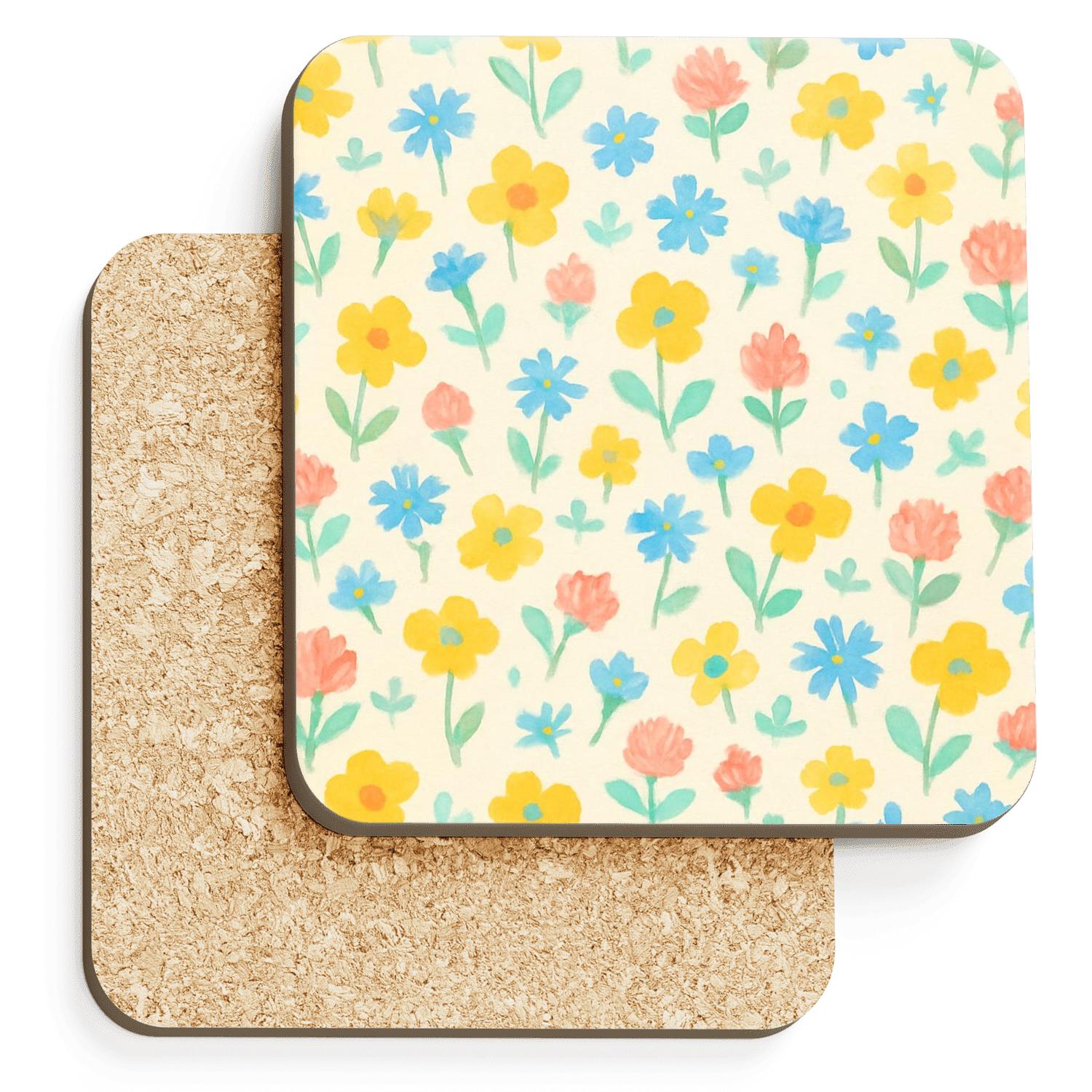 Citrus Meadow Wildflower Scatter absorbent drink coasters
