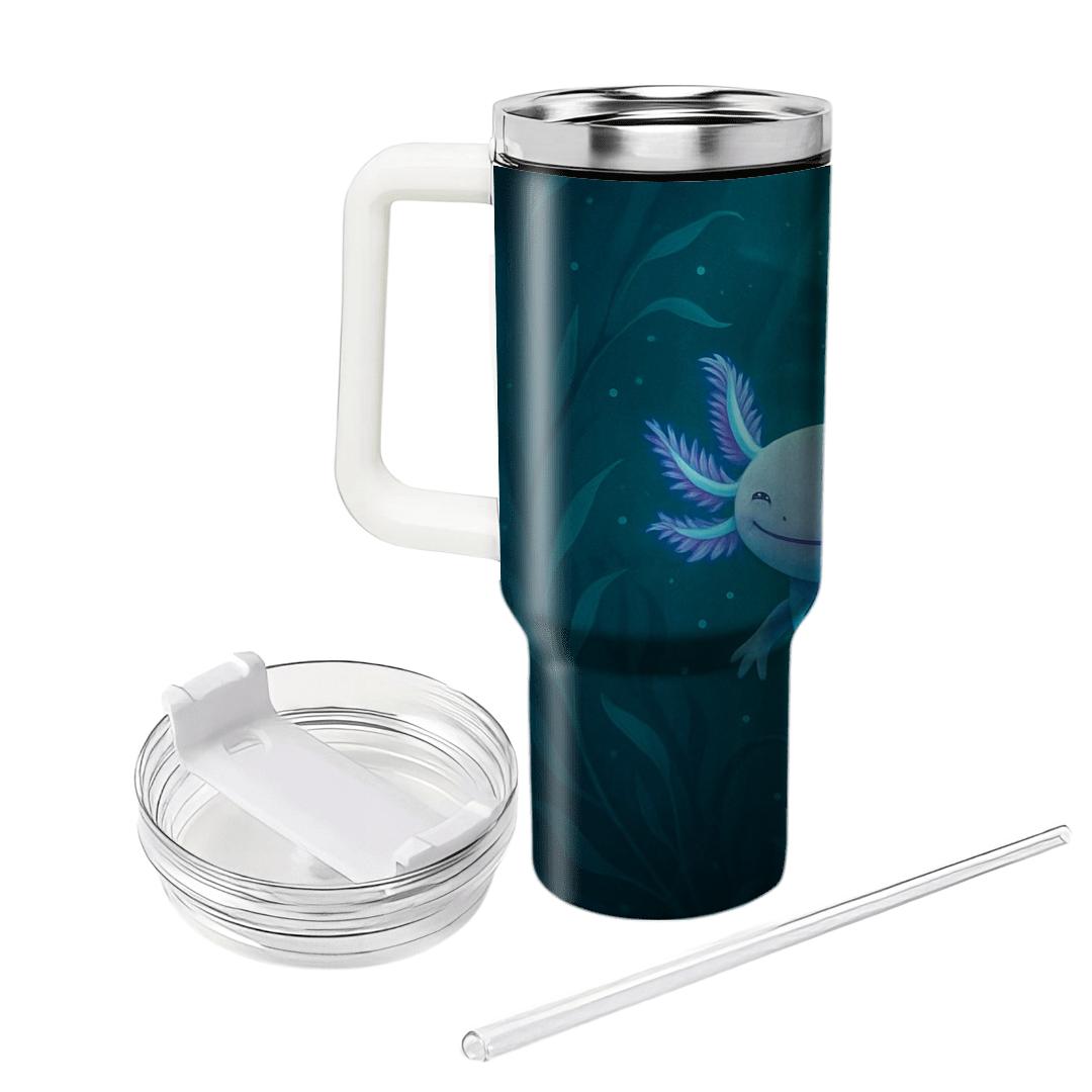 Bioluminescent Axolotl Lagoon tumblers for gifts
