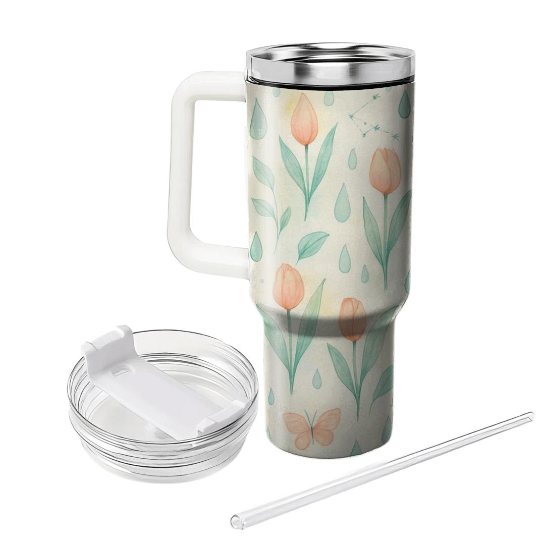 Spring Rain Garden Constellations travel tumblers