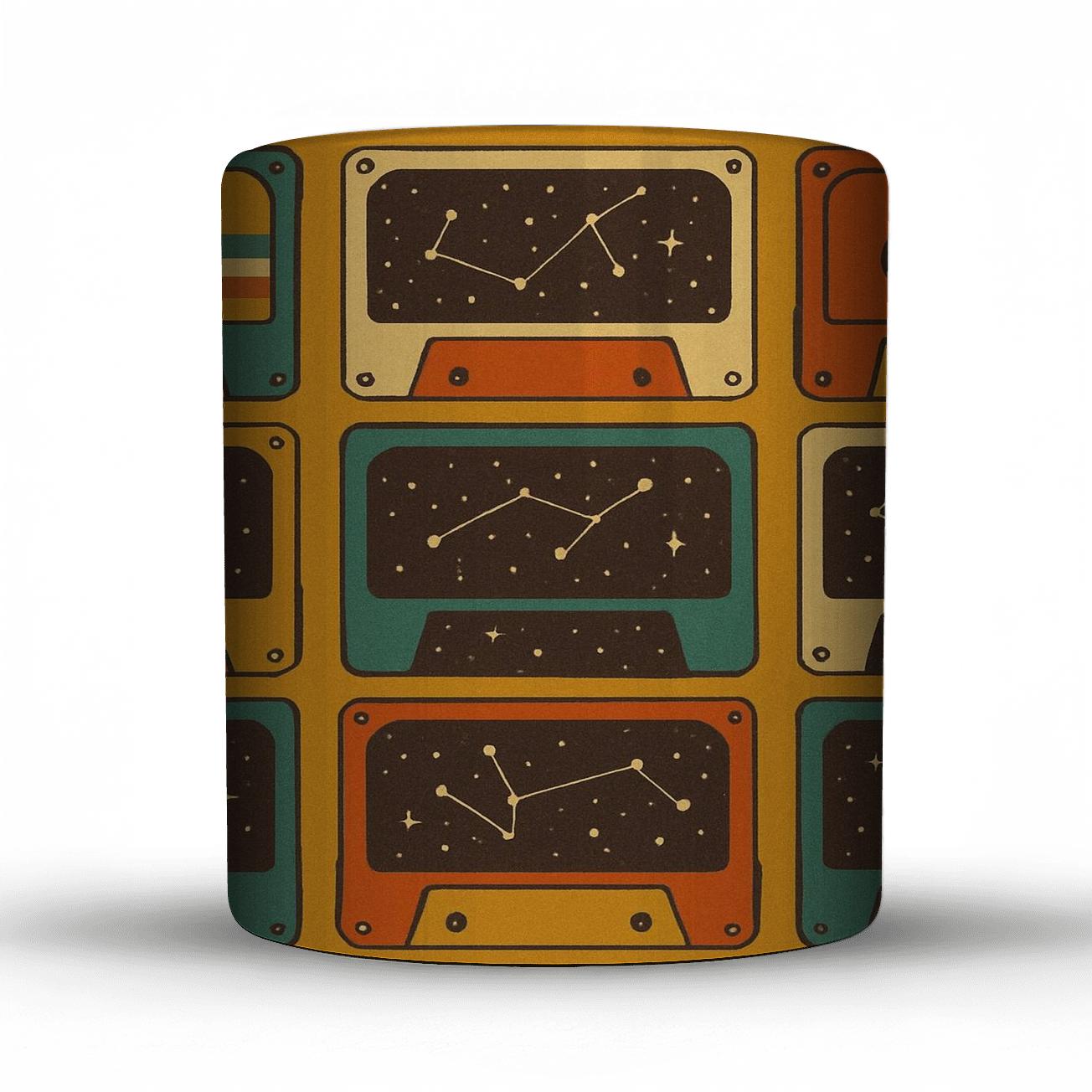 Cassette Constellation Grid custom printed mugs