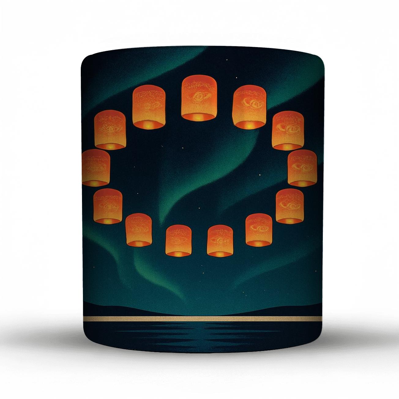 Aurora Lantern Treaty Festival travel mugs with handles