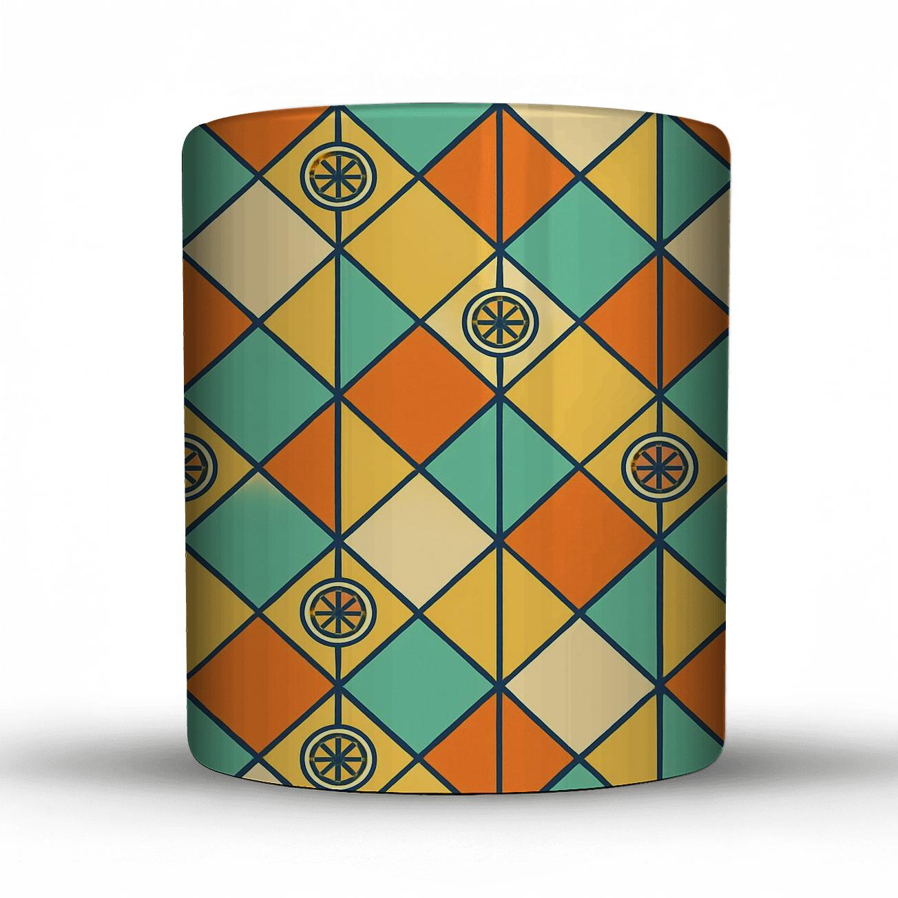 Kite Mosaic With Tiny Citrus Motifs decorative mug sets