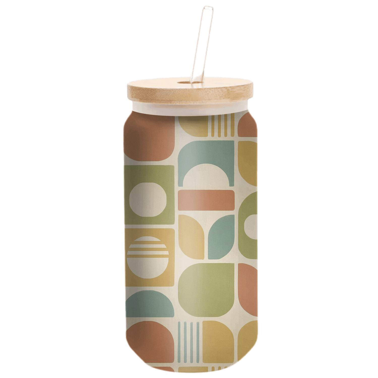 Sunbaked Vinyl Geometry artisan blown glass drinkware