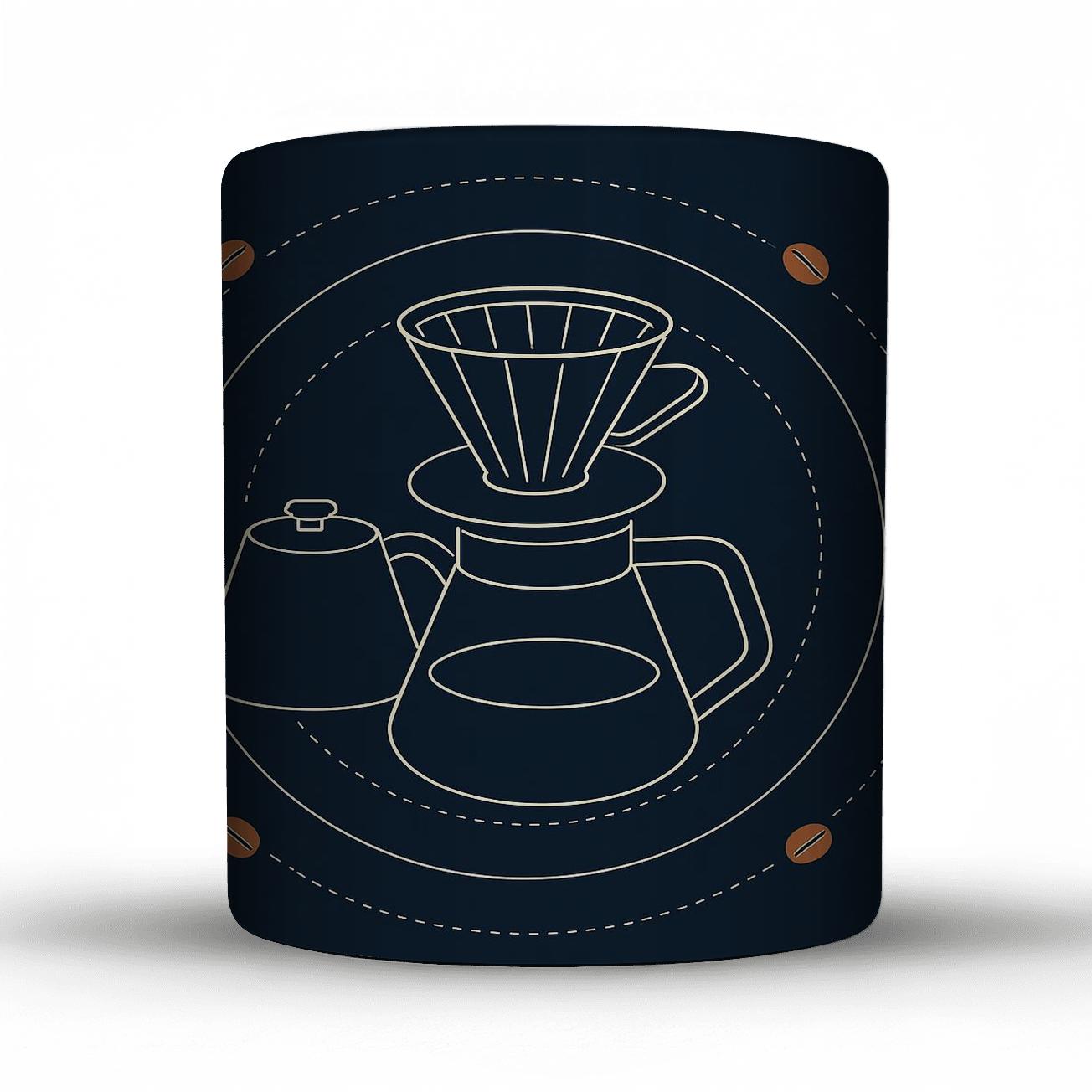 Orbiting Pour Over Blueprint gift mugs for occasions