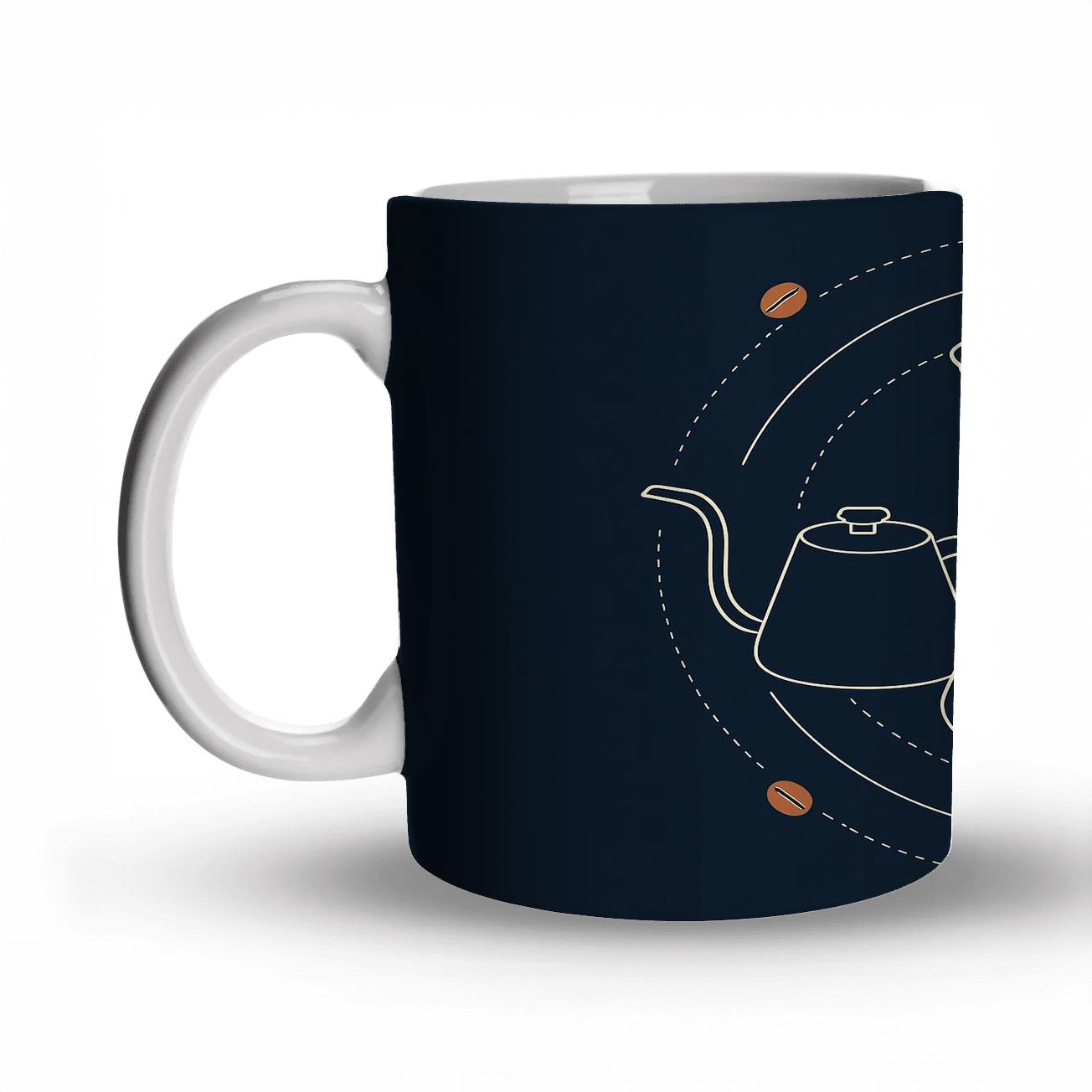 Orbiting Pour Over Blueprint gift mugs for occasions