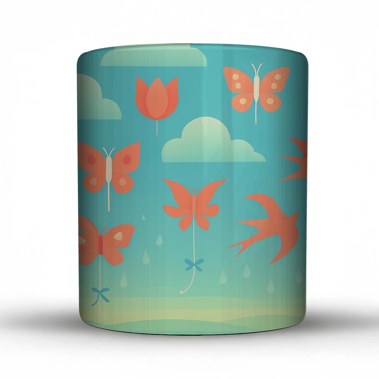 Spring Raincloud Kites Parade gift mugs for occasions