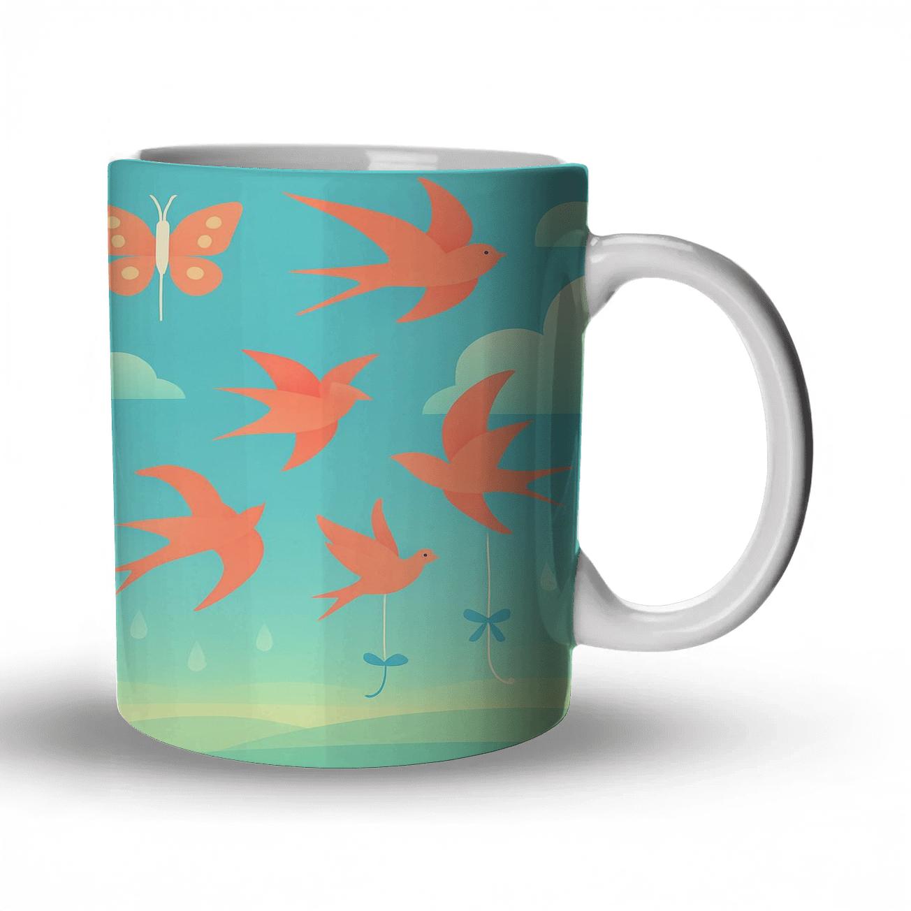 Spring Raincloud Kites Parade gift mugs for occasions