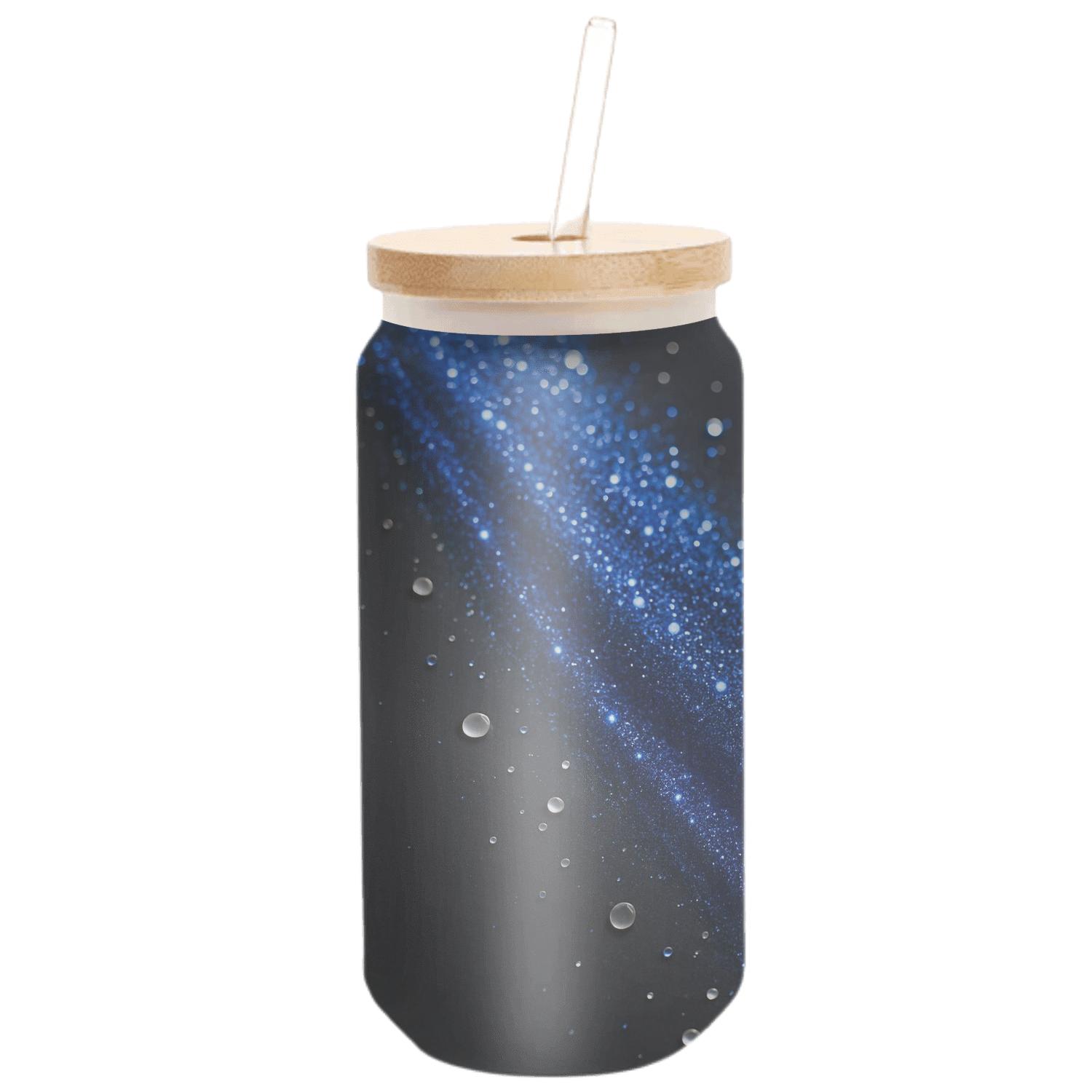 Sapphire Sequin Cascade artisan blown glass drinkware