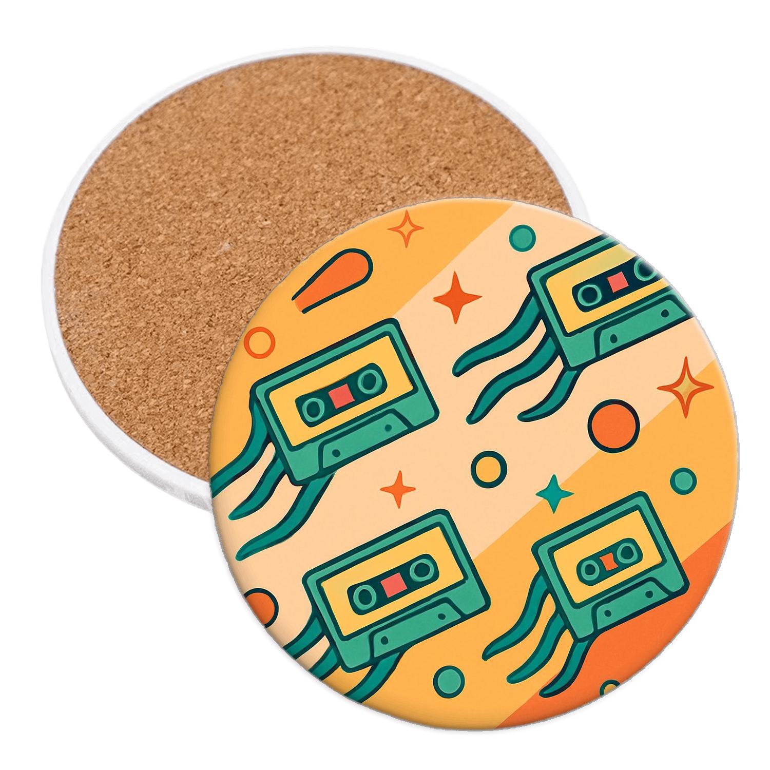 Cassette Comet Mixtape Parade custom engraved coasters