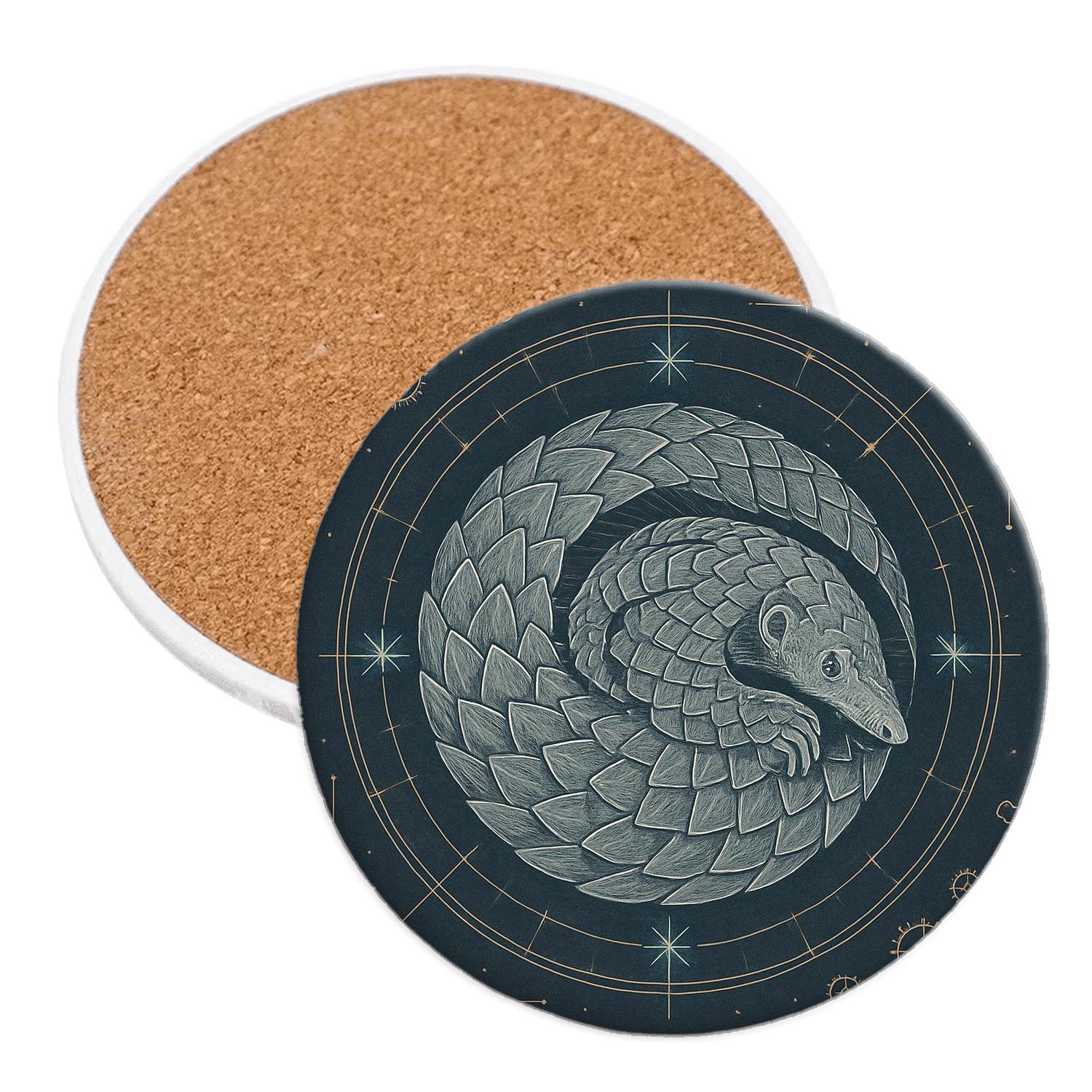 Clockwork Pangolin Constellation coasters for home decor