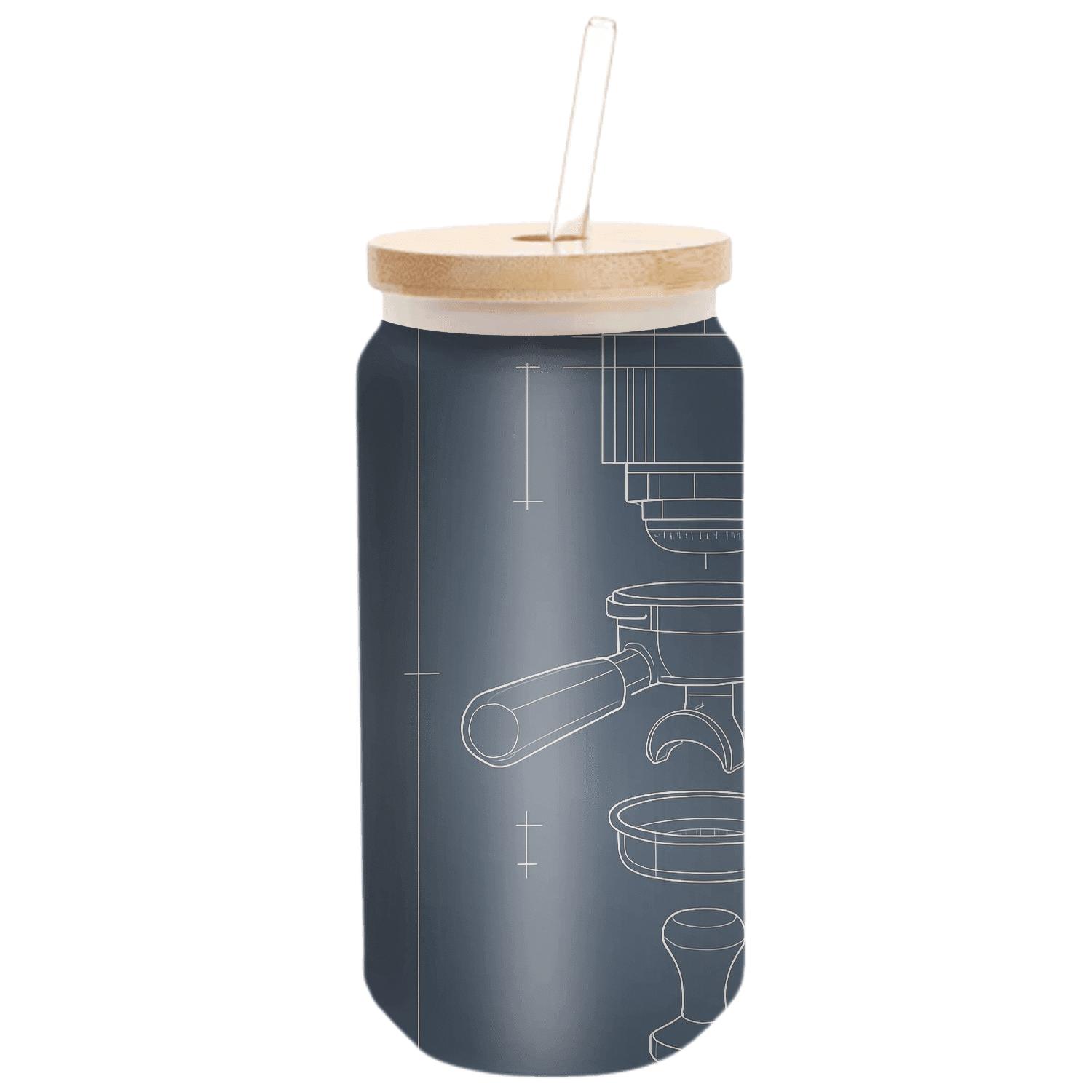 Geometric Espresso Blueprint artisan blown glass drinkware