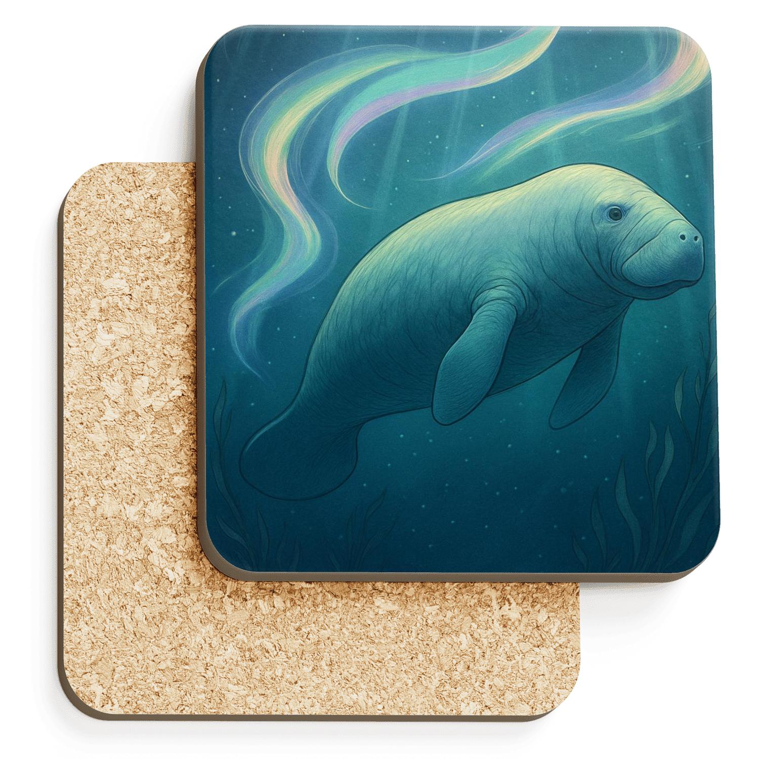 Aurora Manatee Drift coasters for home decor