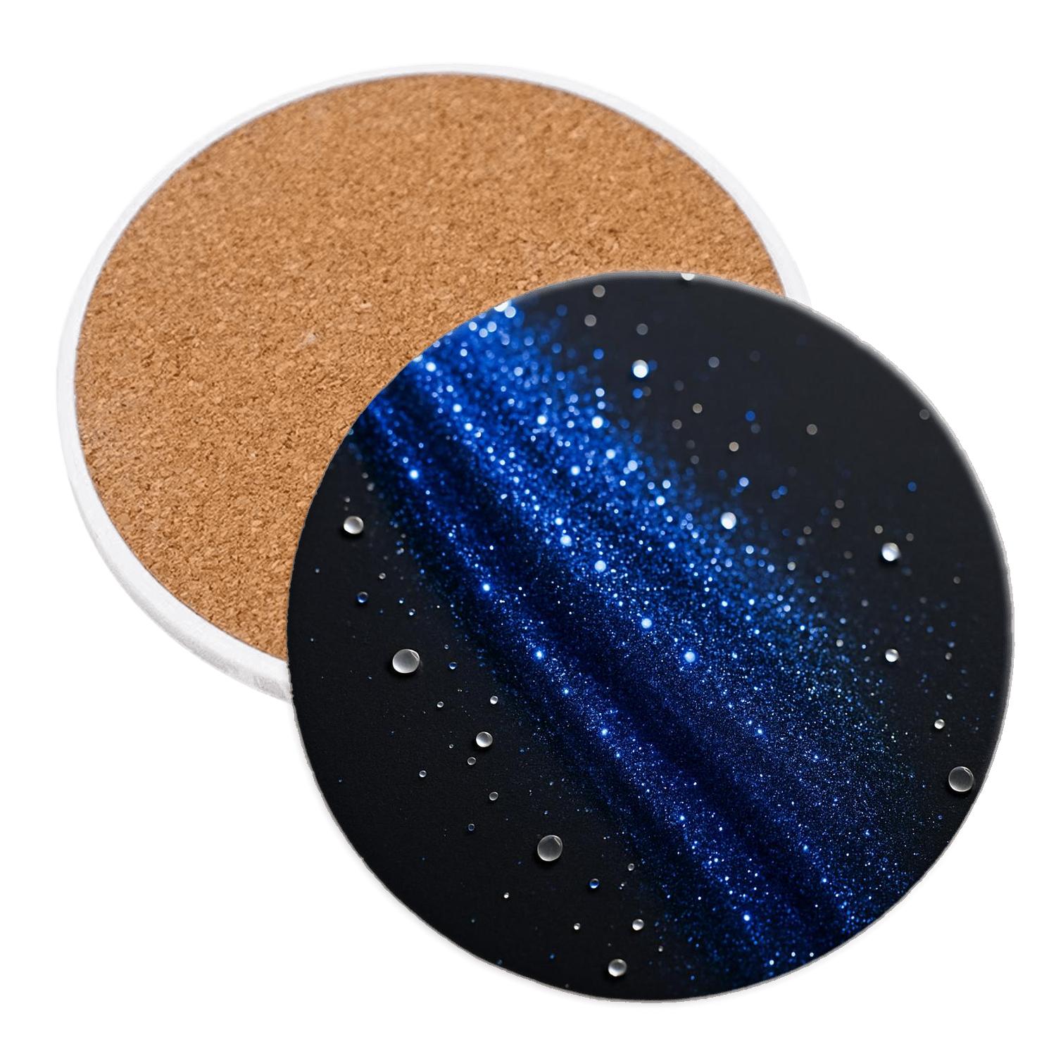 Sapphire Sequin Cascade decorative beverage coasters