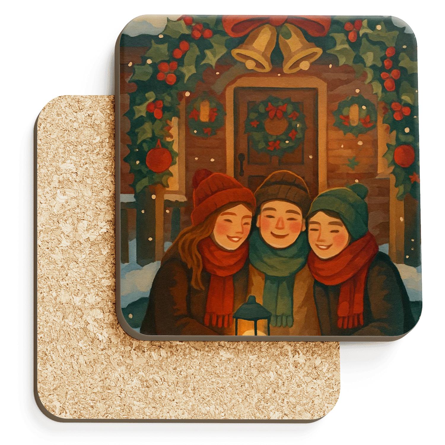 Holly Crown Gathering personalized drink coasters