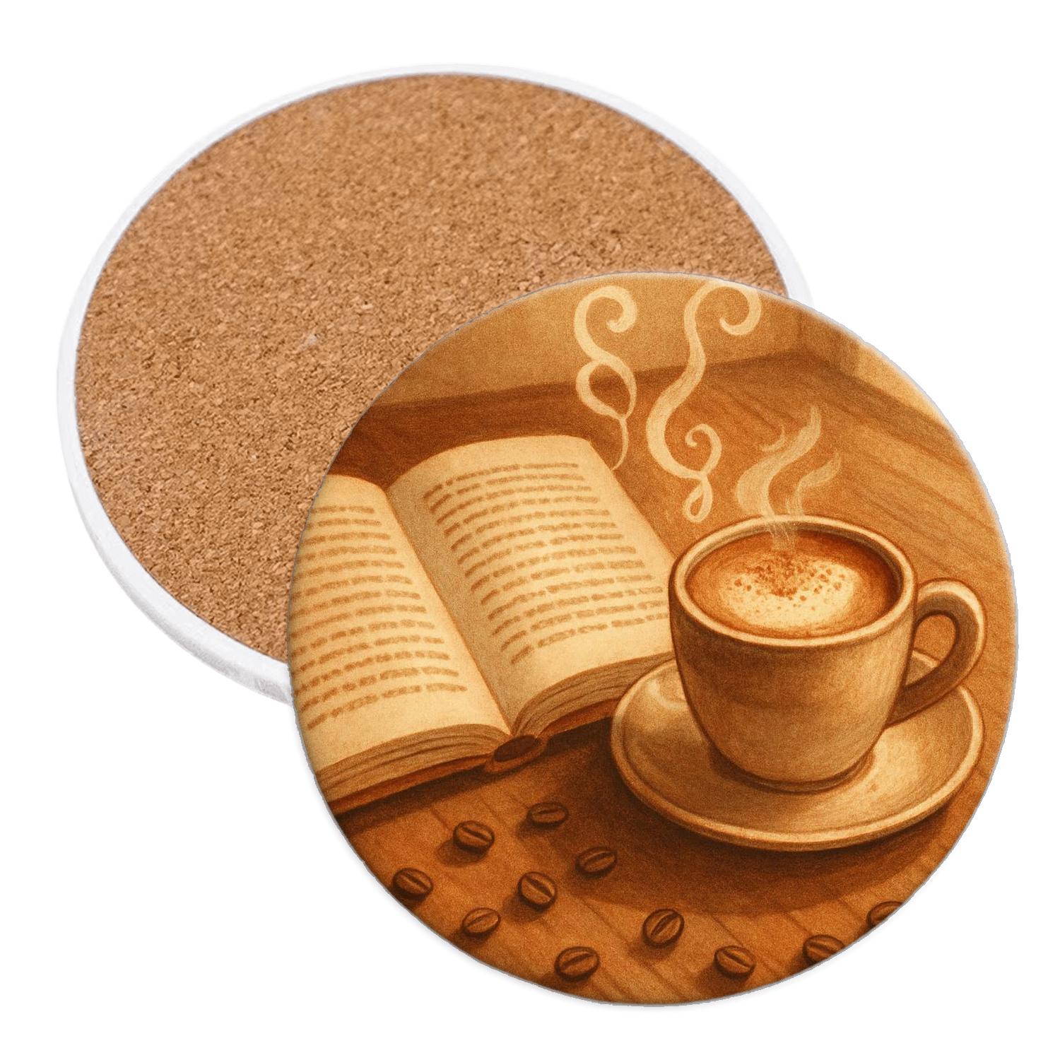 Library Whisper Coffee personalized drink coasters