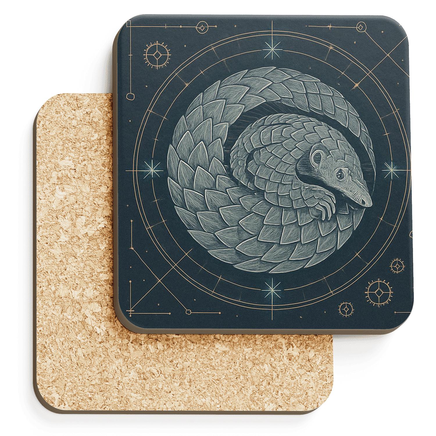 Clockwork Pangolin Constellation decorative beverage coasters