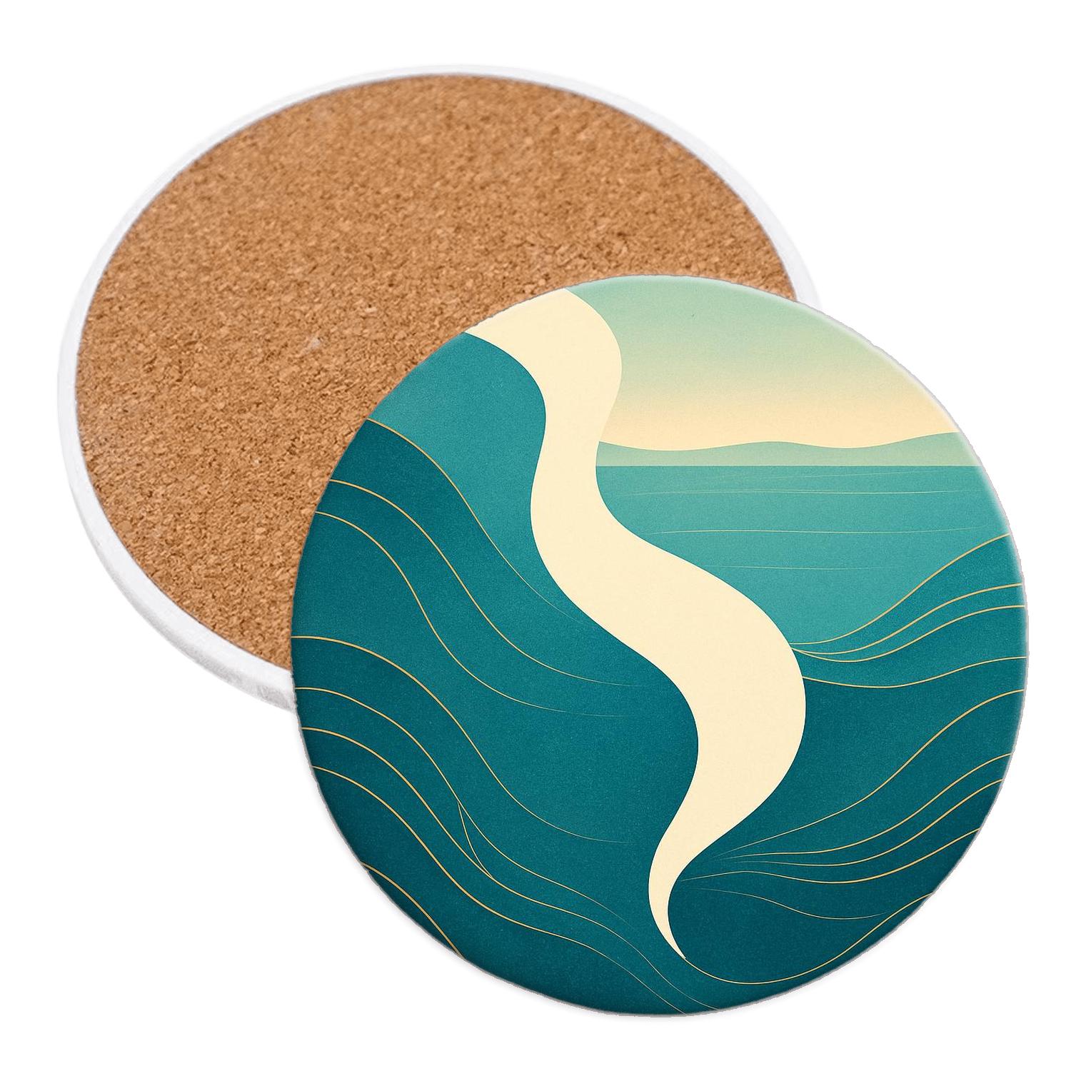 Living Water Psalm Flow wooden table coasters