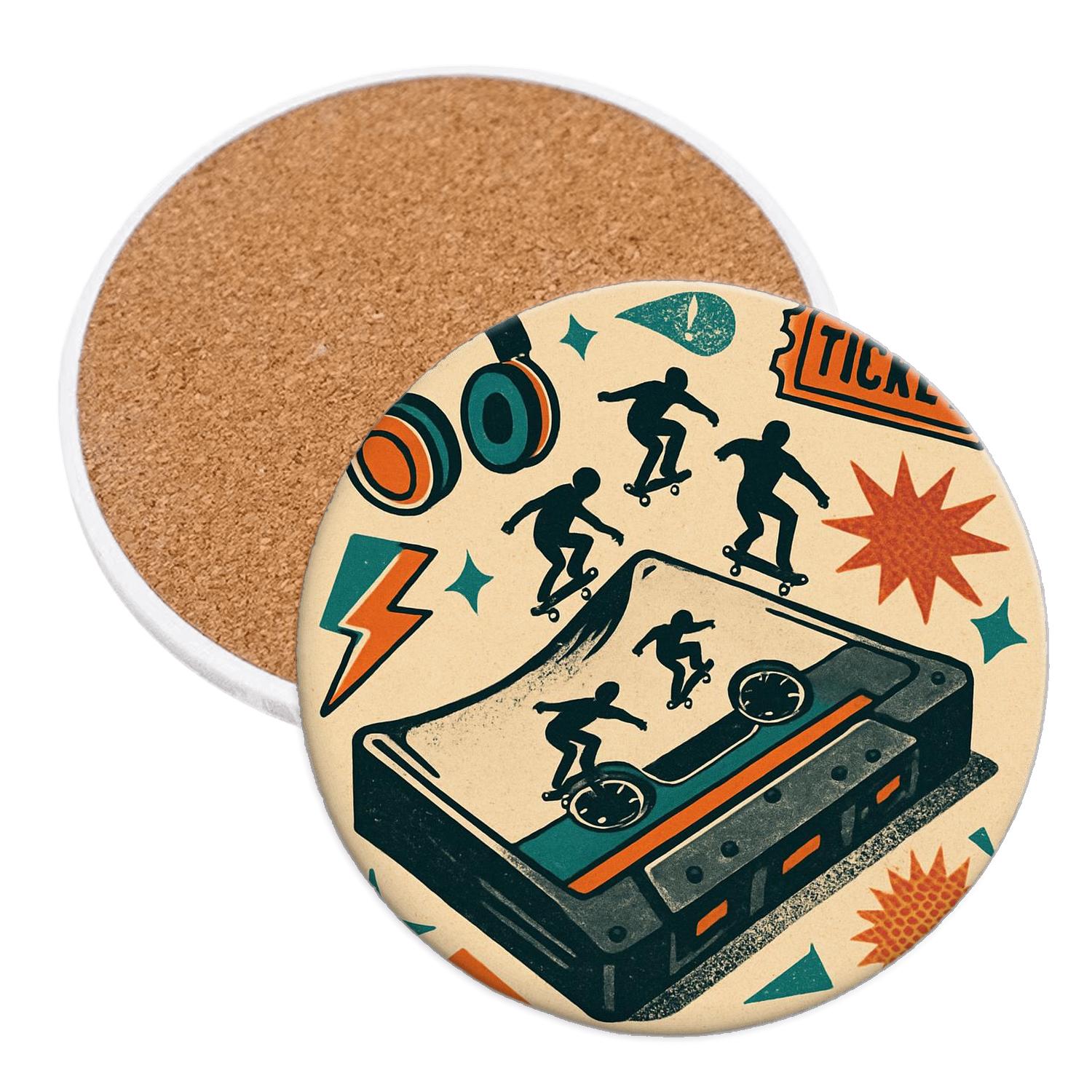 Skatepark Mixtape Time Capsule elegant tabletop coasters
