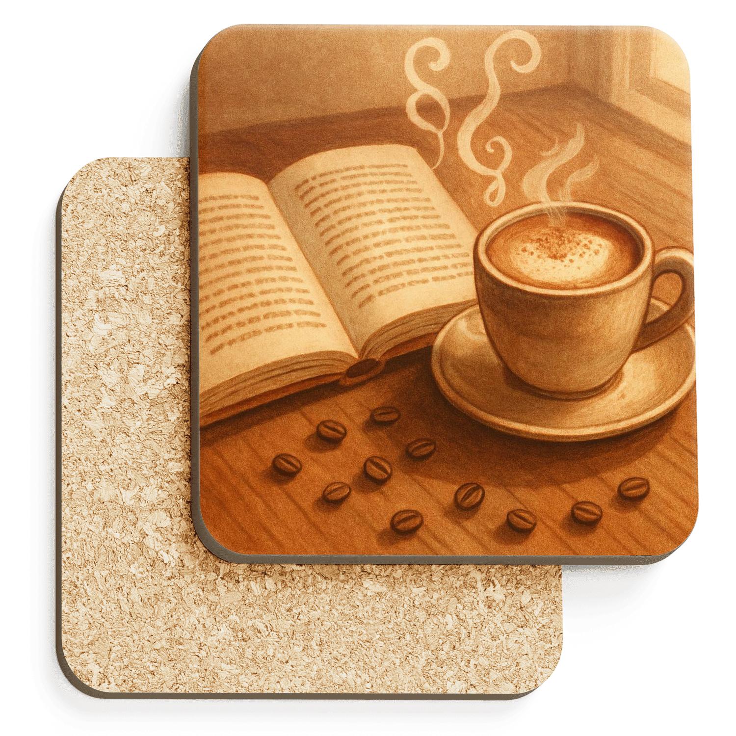 Library Whisper Coffee elegant tabletop coasters