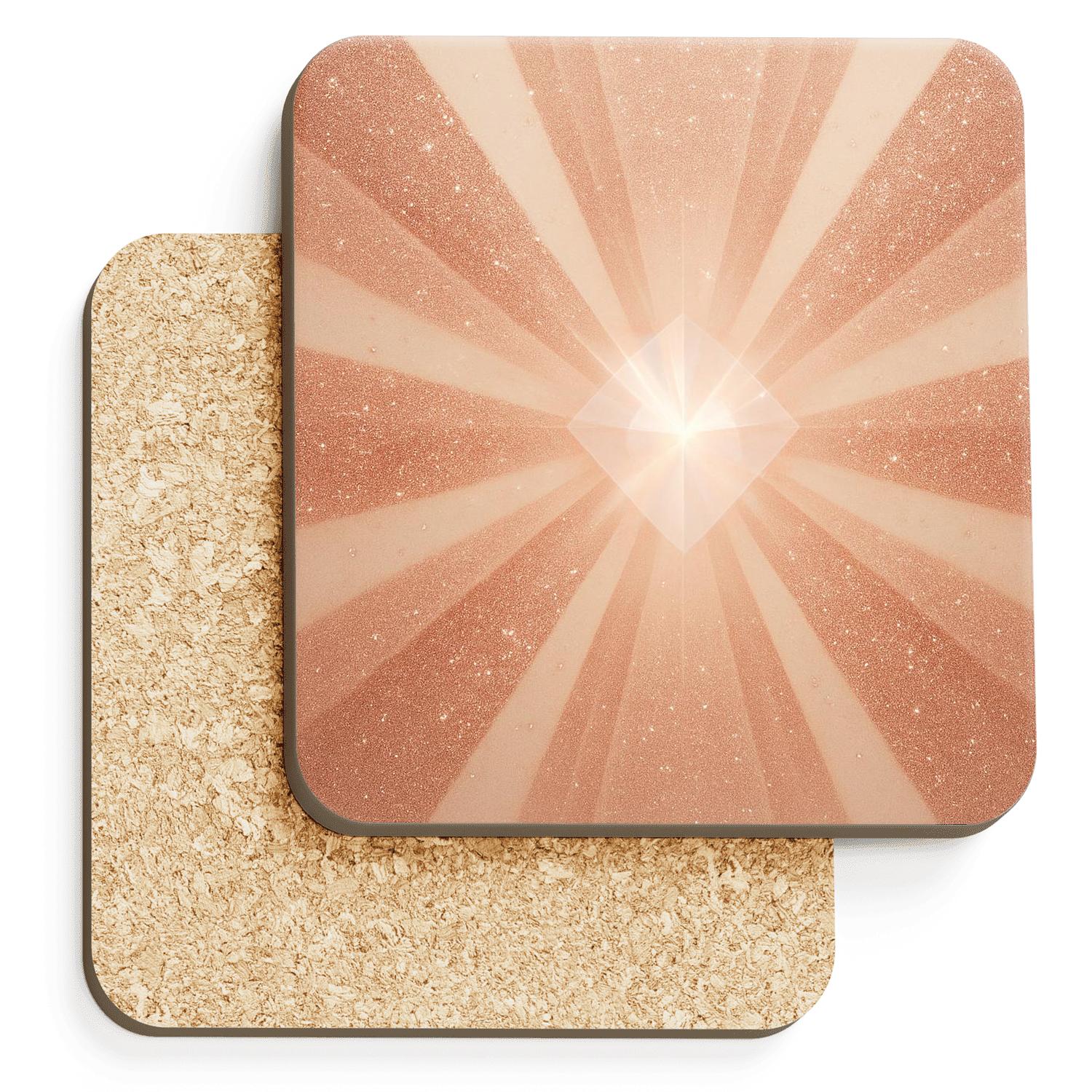 Rose Gold Prism Spotlight absorbent drink coasters