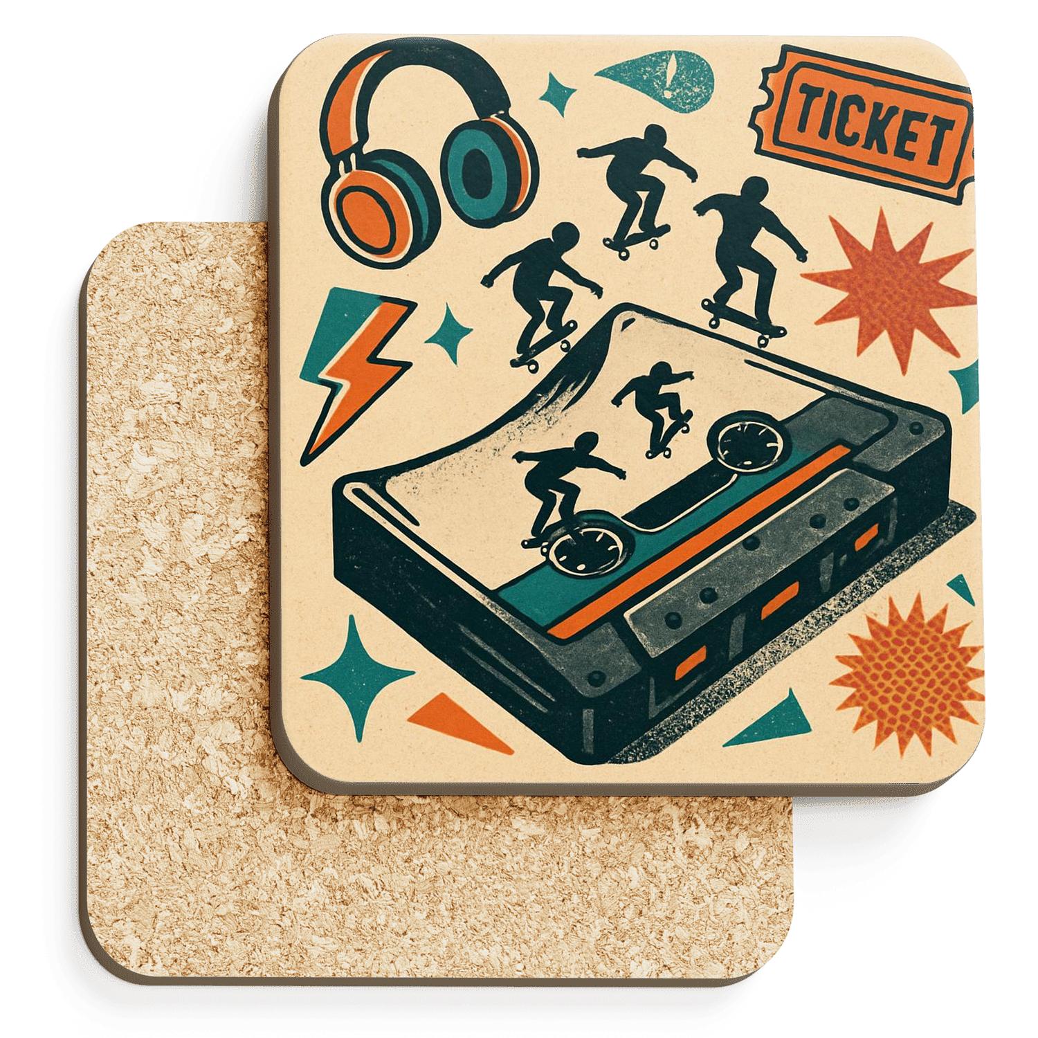 Skatepark Mixtape Time Capsule custom engraved coasters