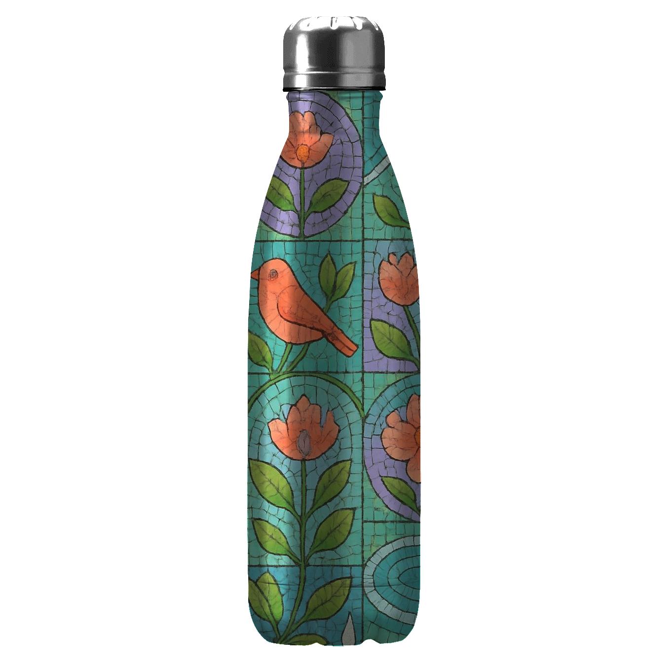 Spring Equinox Rain Garden Mosaic water bottles with lids