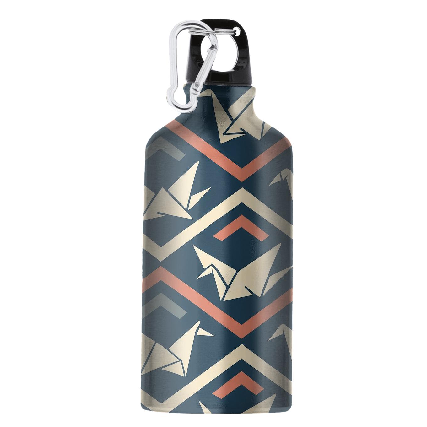 Midnight Origami Crane Chevron sports bottles for gifts
