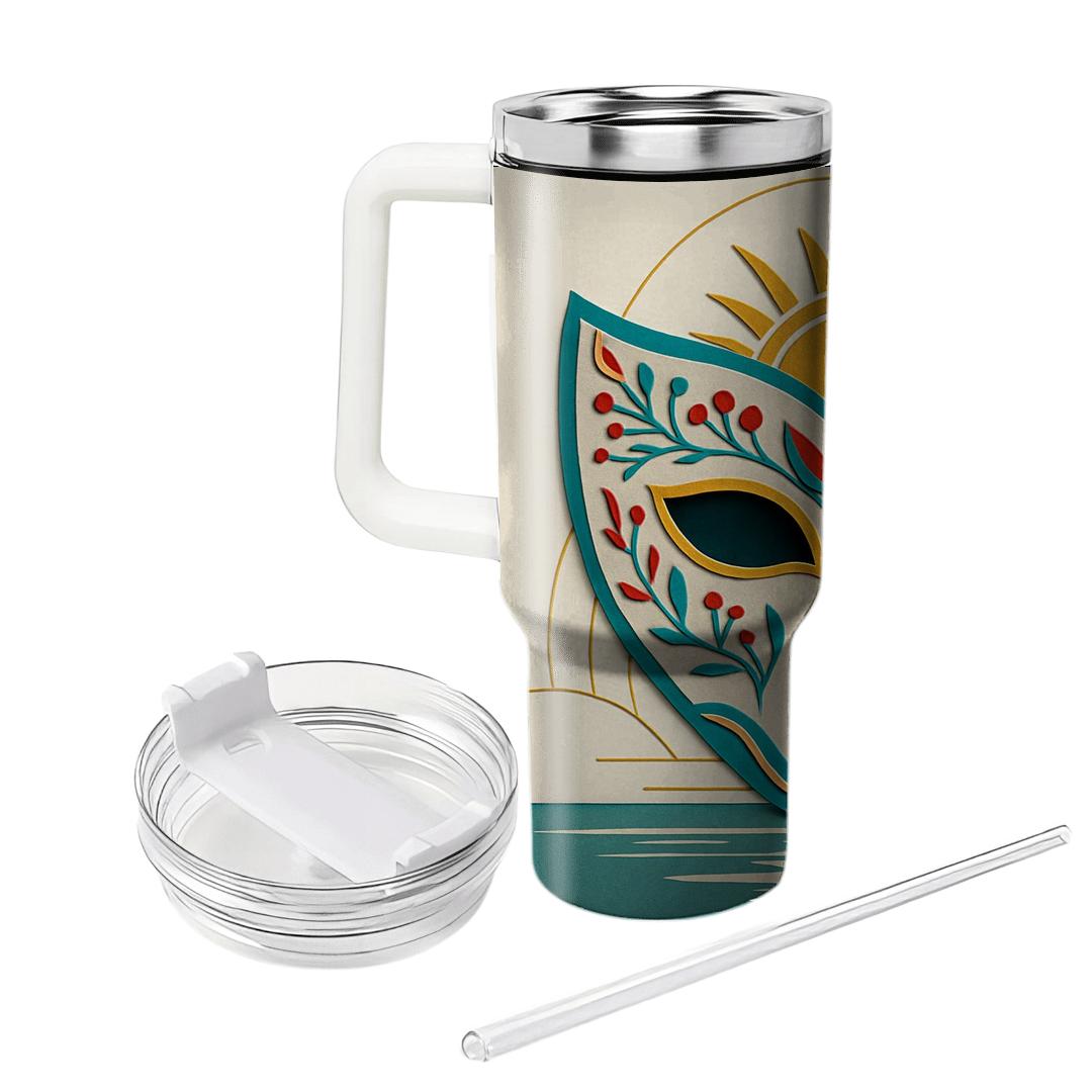 Midnight Sun Mask Carnival decorative tumblers