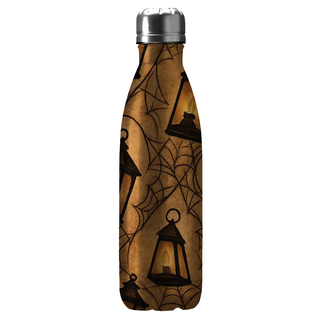 Sepia Lantern Cluster Lattice On Parchment Background travel water bottles