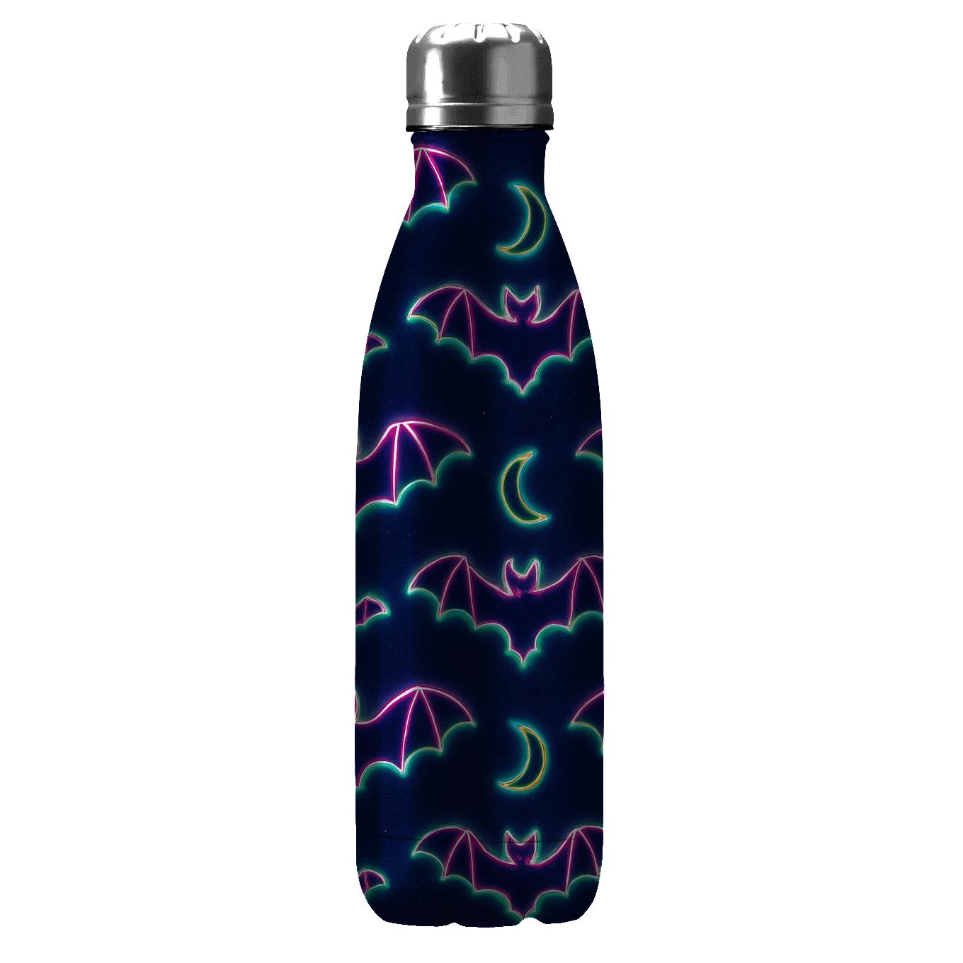 Neon Bat Mirror Pairs On Deep Navy Night decorative water bottles