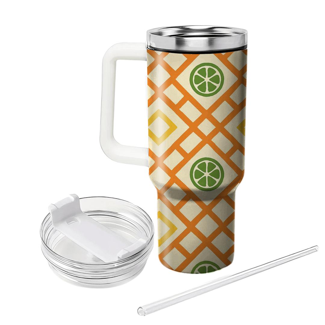 Sunlit Citrus Lattice Mosaic tumblers for gifts