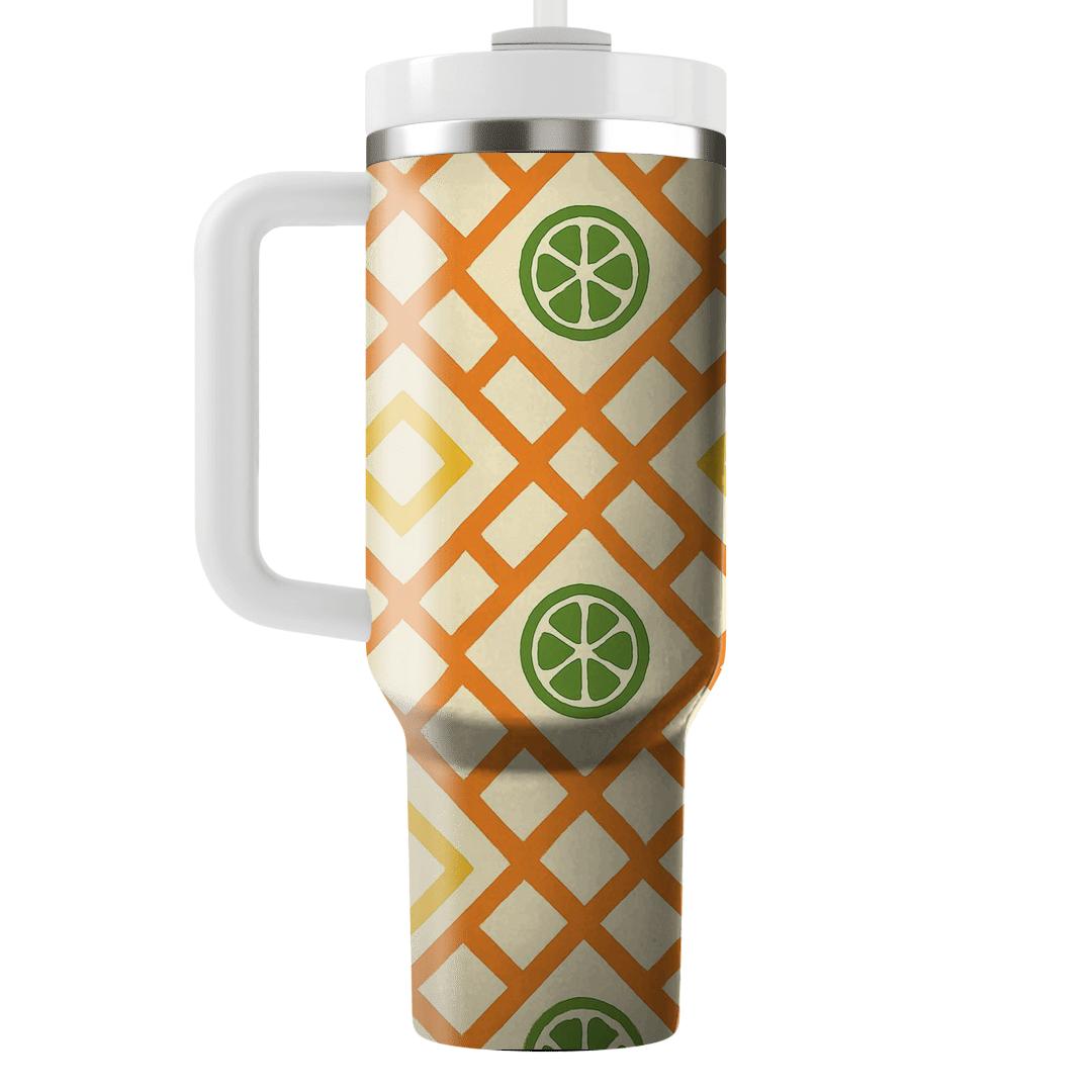 Sunlit Citrus Lattice Mosaic tumblers for gifts