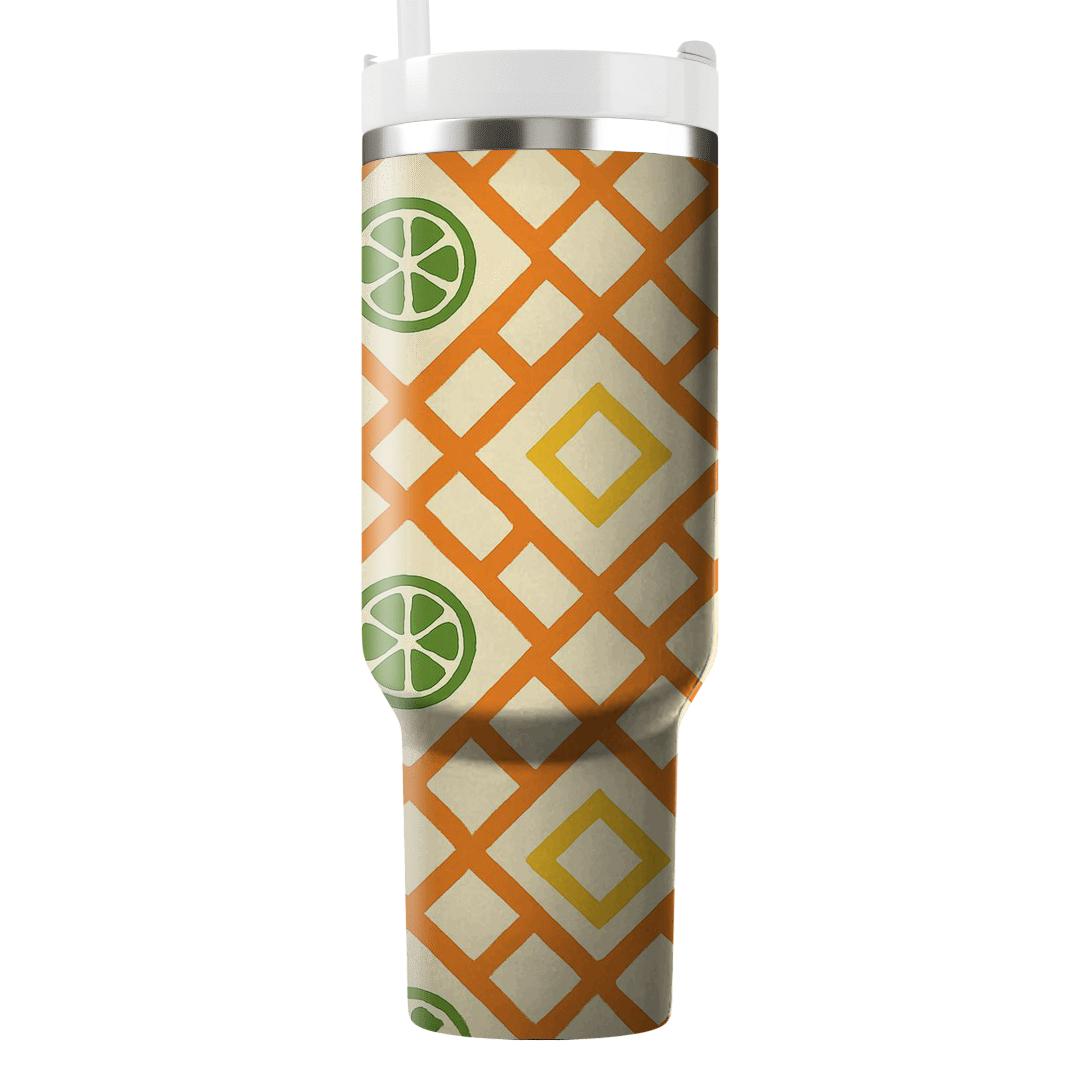 Sunlit Citrus Lattice Mosaic tumblers for gifts