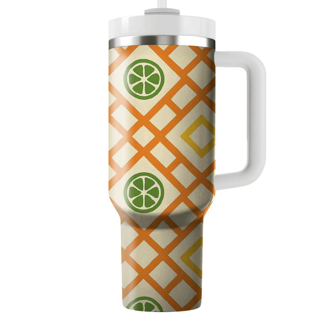 Sunlit Citrus Lattice Mosaic tumblers for gifts