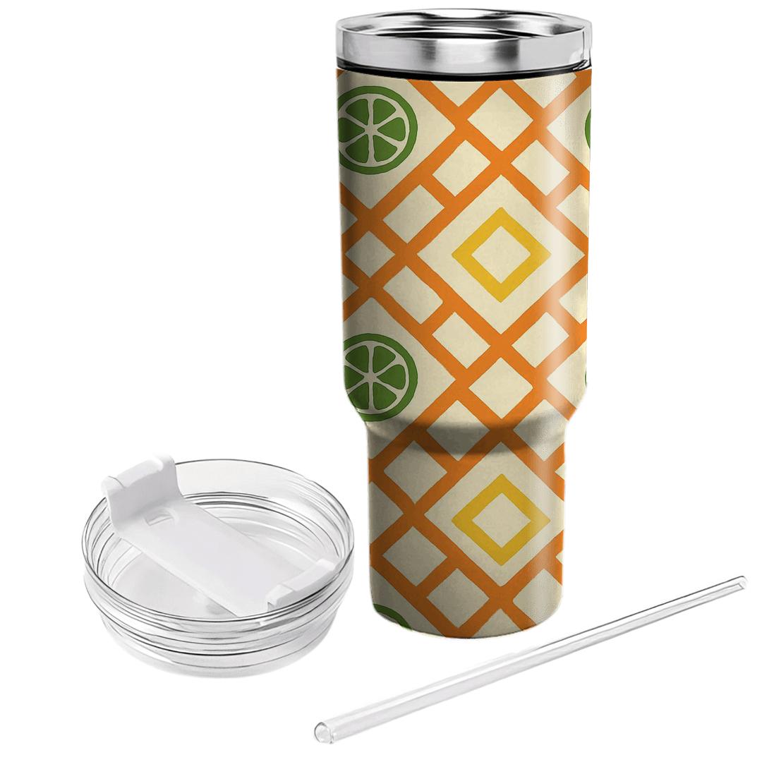 Sunlit Citrus Lattice Mosaic tumblers for gifts