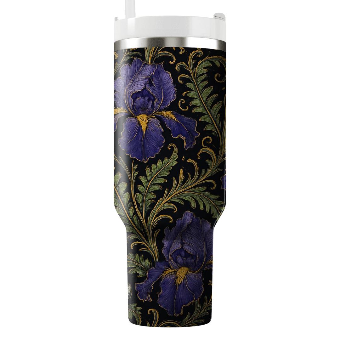 Baroque Iris And Fern Filigree decorative tumblers