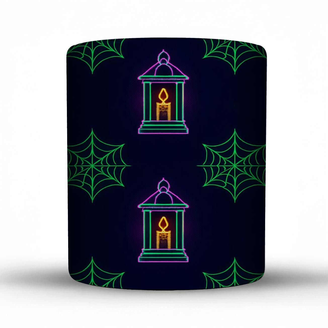 Neon Lantern Carnival Web Lattice novelty coffee mugs