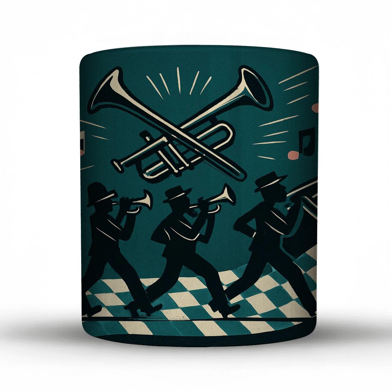 Midnight Ska Checkered Brass Parade personalized mugs
