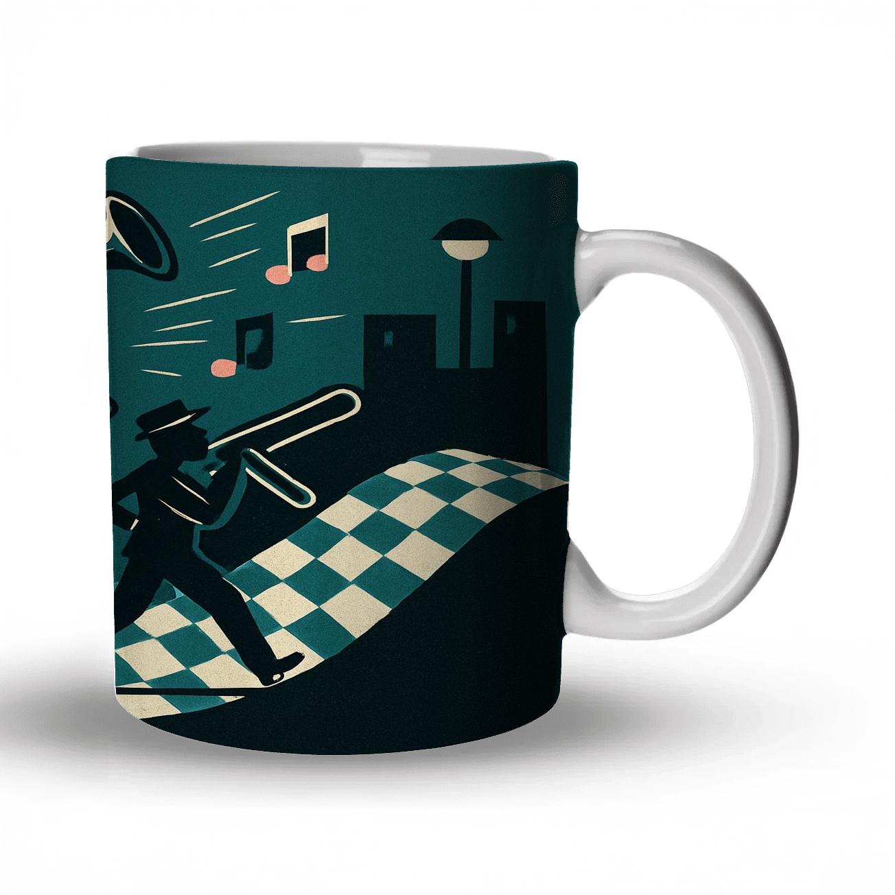 Midnight Ska Checkered Brass Parade personalized mugs