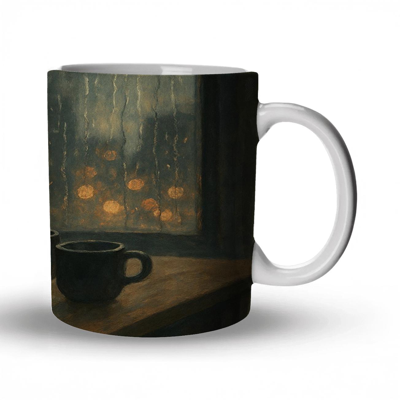 French Press Rainy Window Ritual decorative mug sets