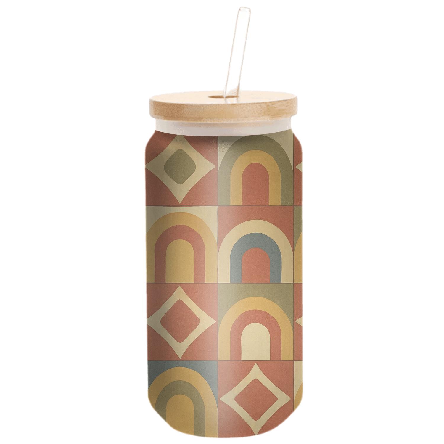 Sunbaked Desert Tile Geometry premium crystal drinkware