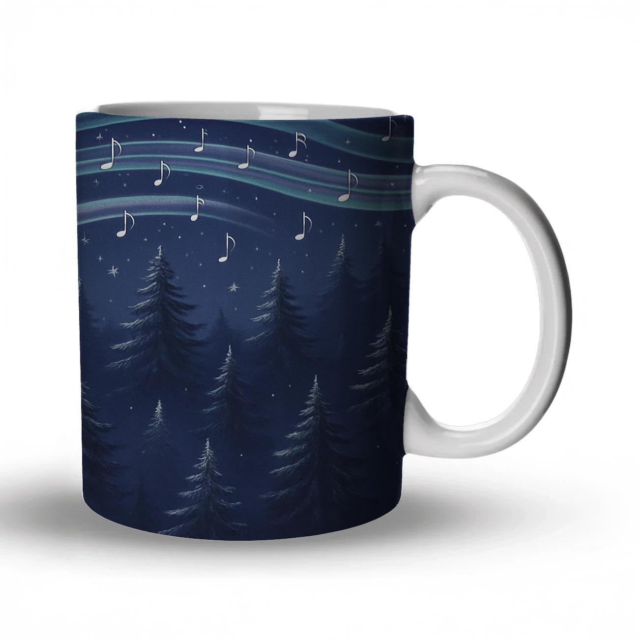Winter Aurora Pine Orchestra insulated thermal mugs
